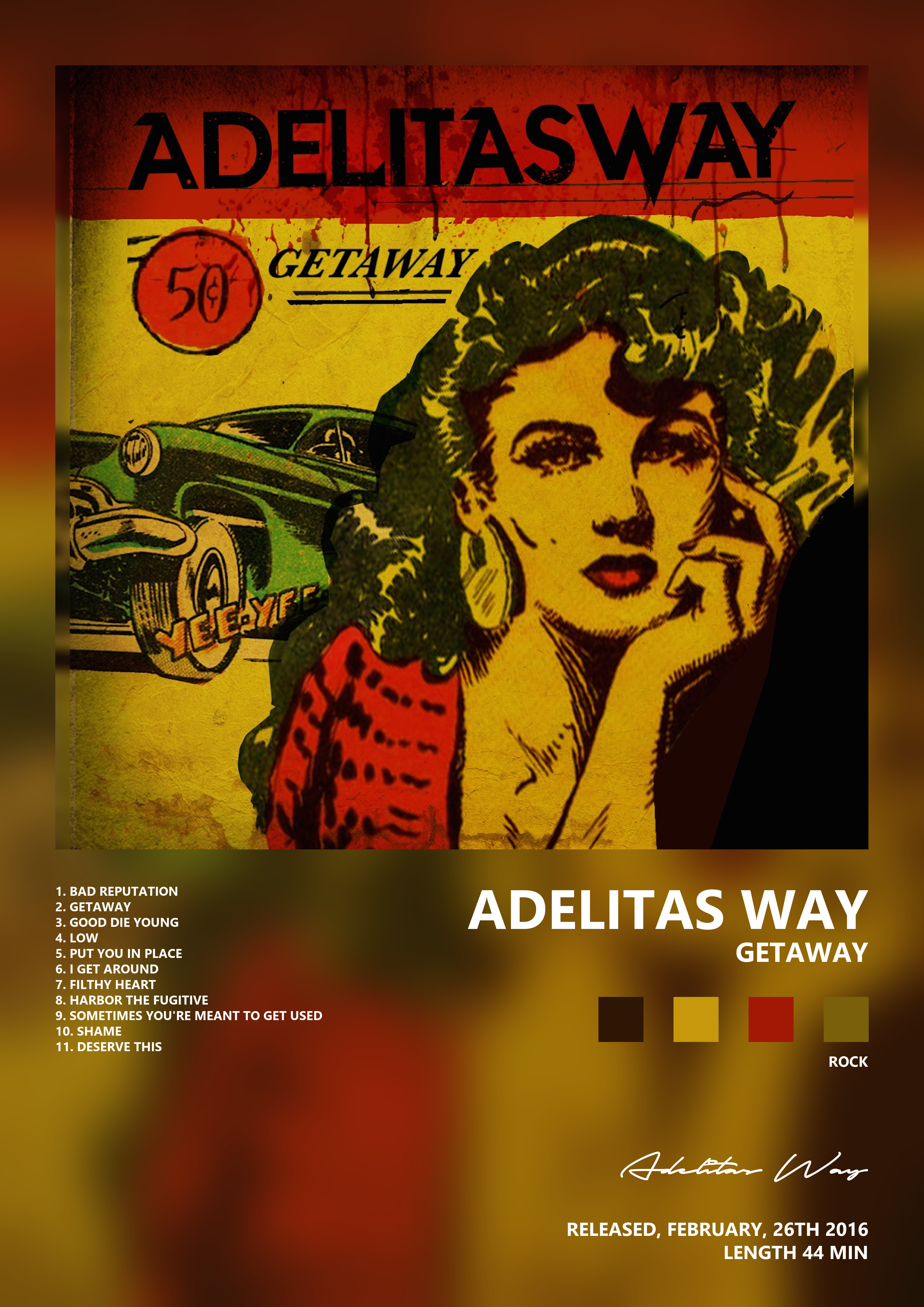 Music poster: Adelitas Way - Getaway