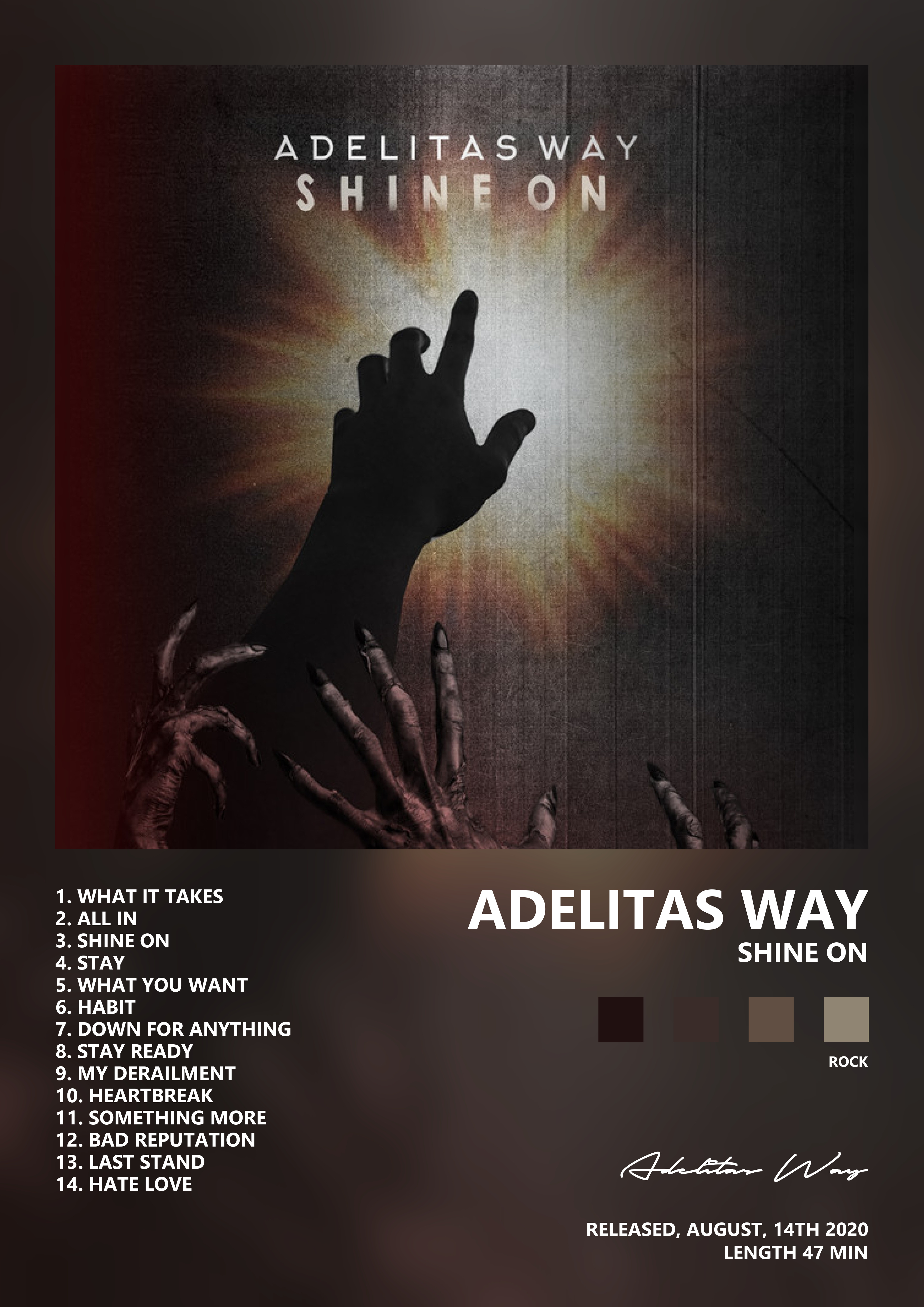 Music poster: Adelitas Way - Shine On