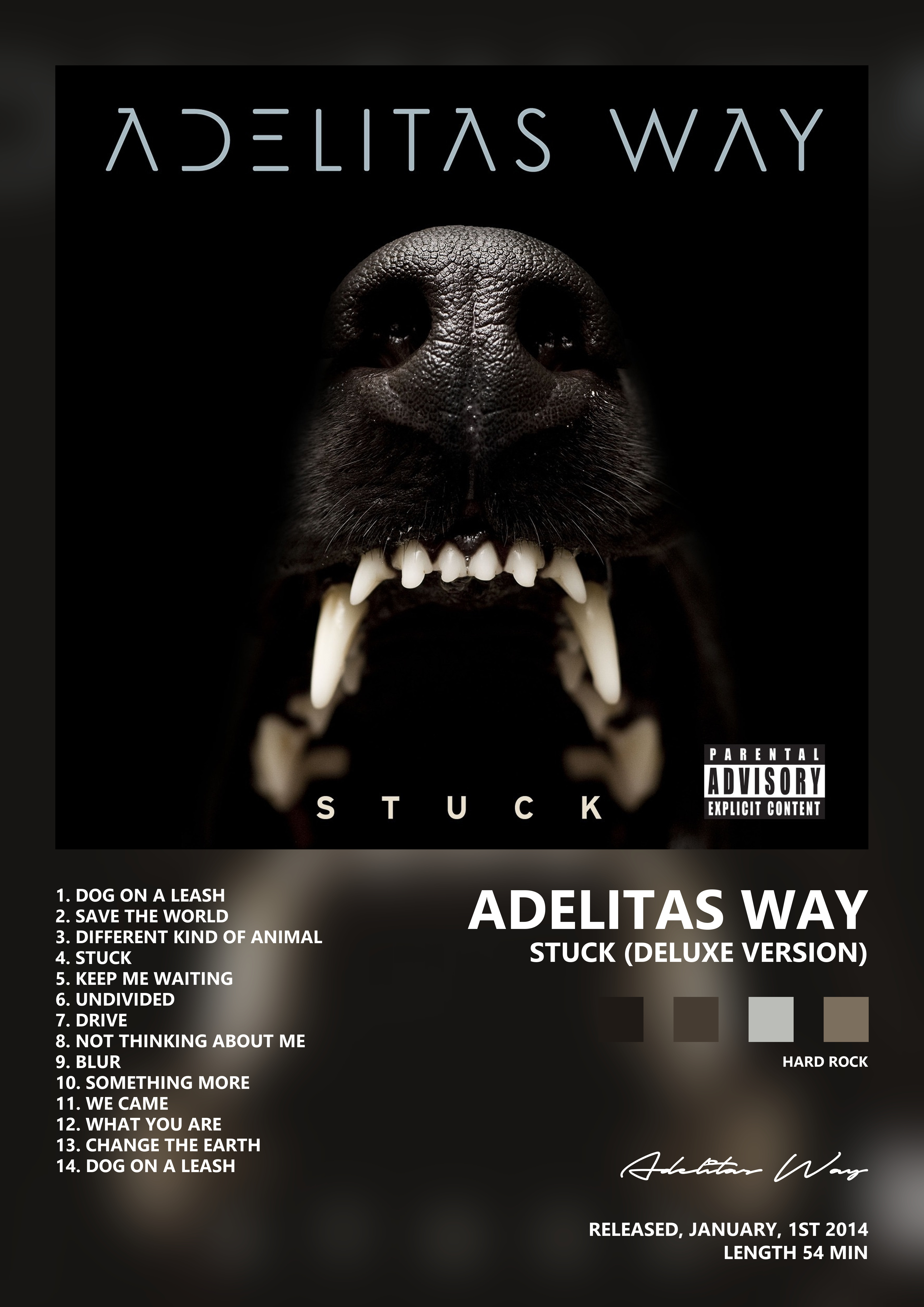 Music poster: Adelitas Way - Stuck Deluxe Version