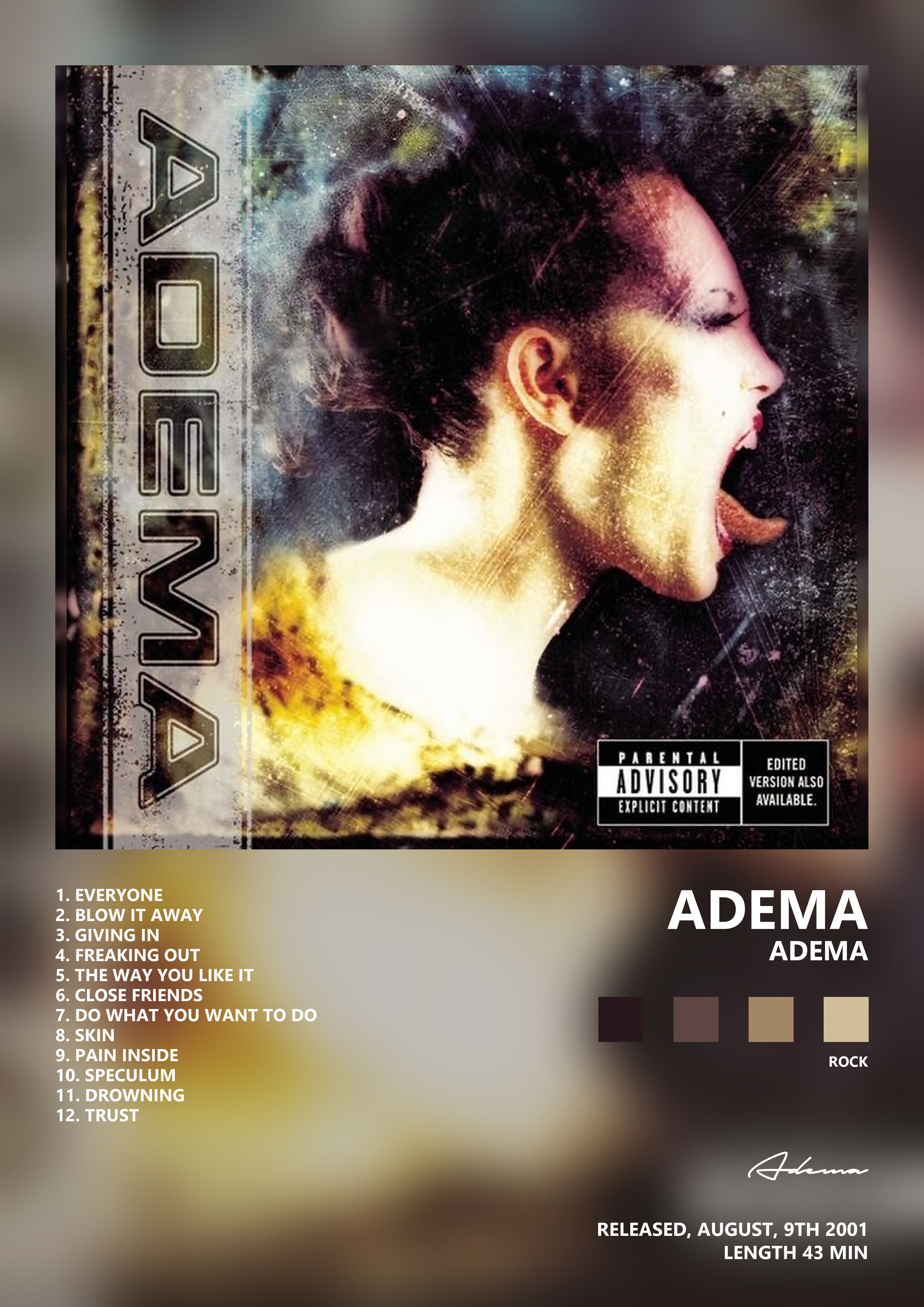 Music poster: Adema - Adema