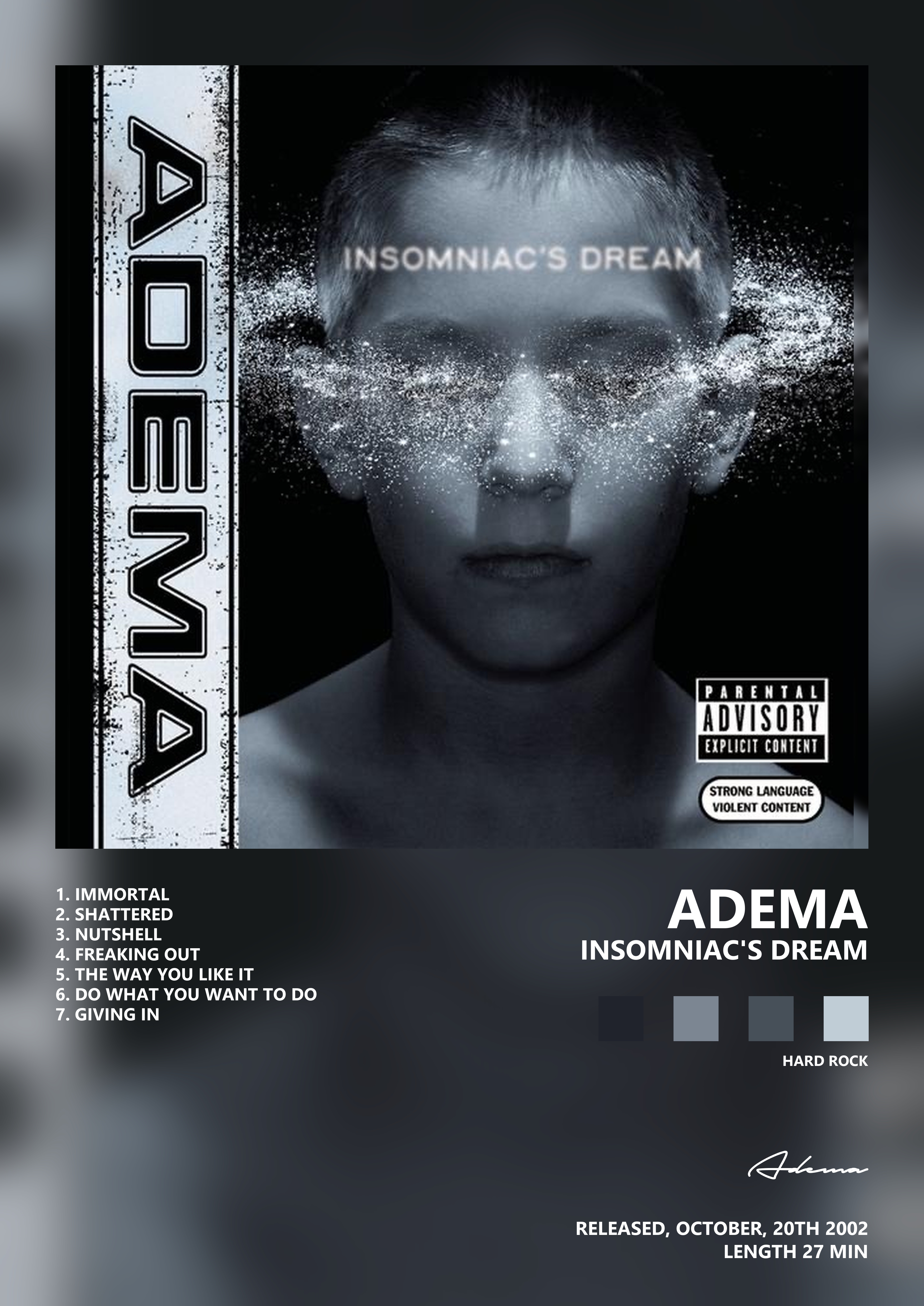 Music poster: Adema - Insomniacs Dream