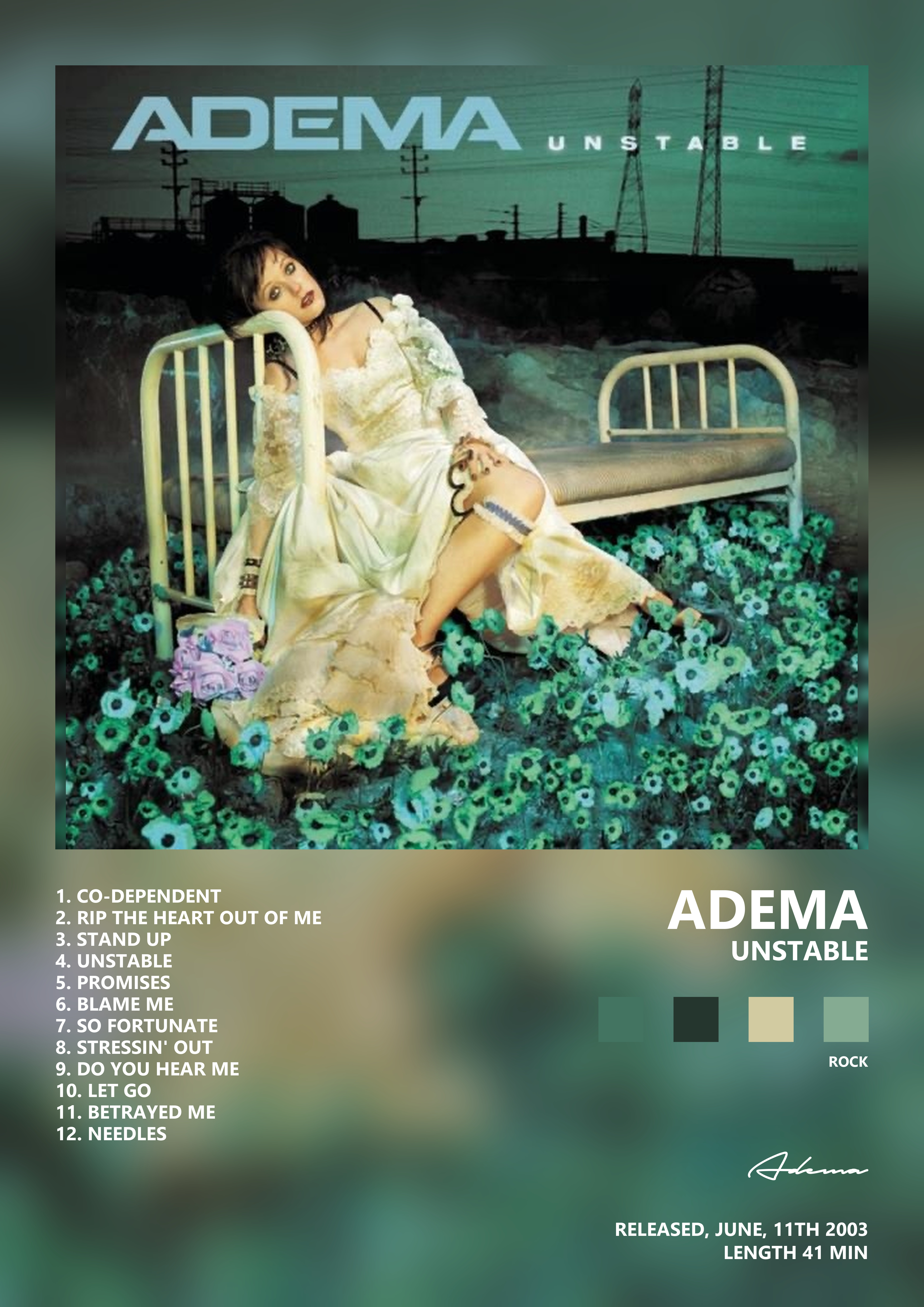 Music poster: Adema - Unstable