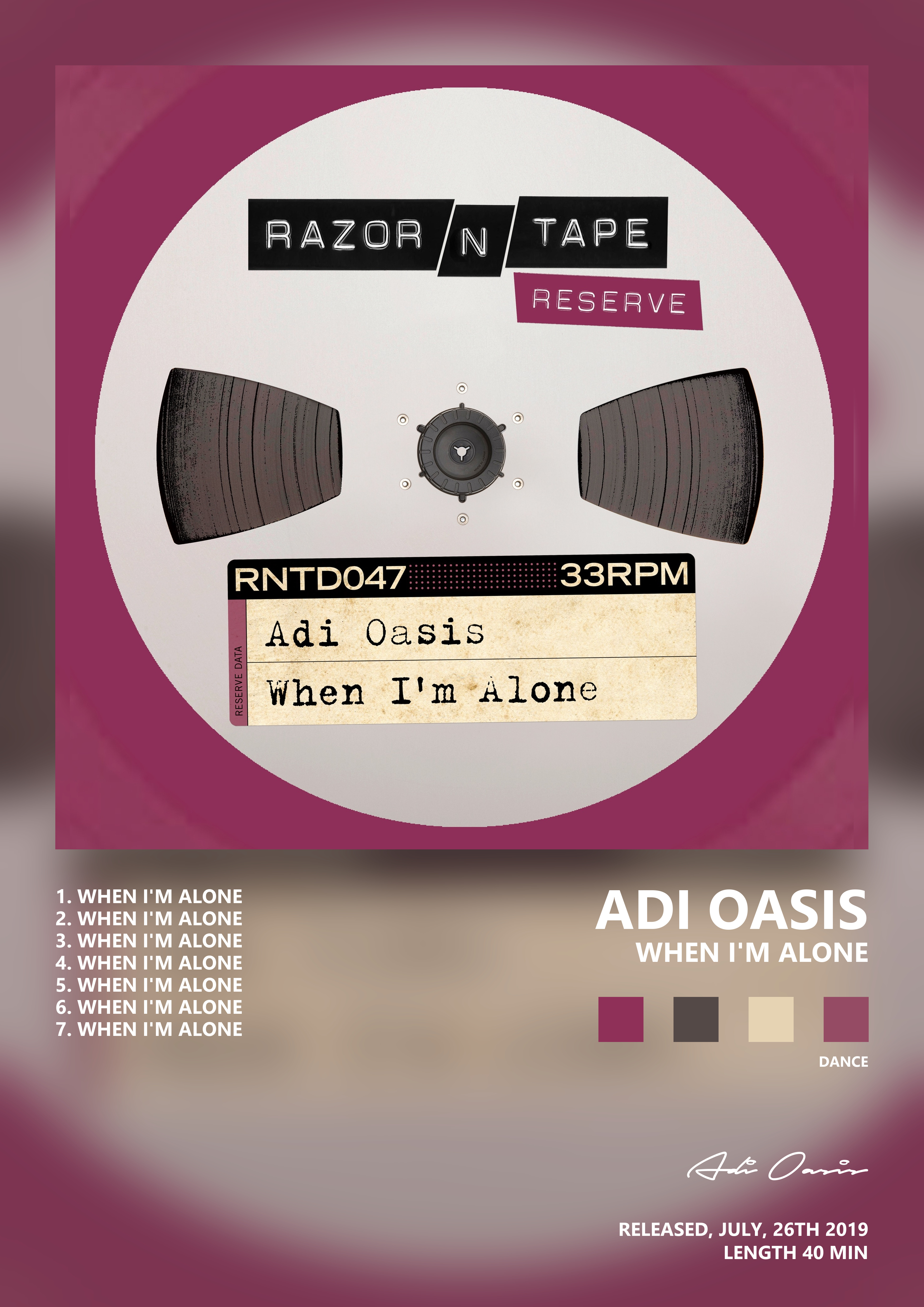 Music poster: Adi Oasis - When Im Alone