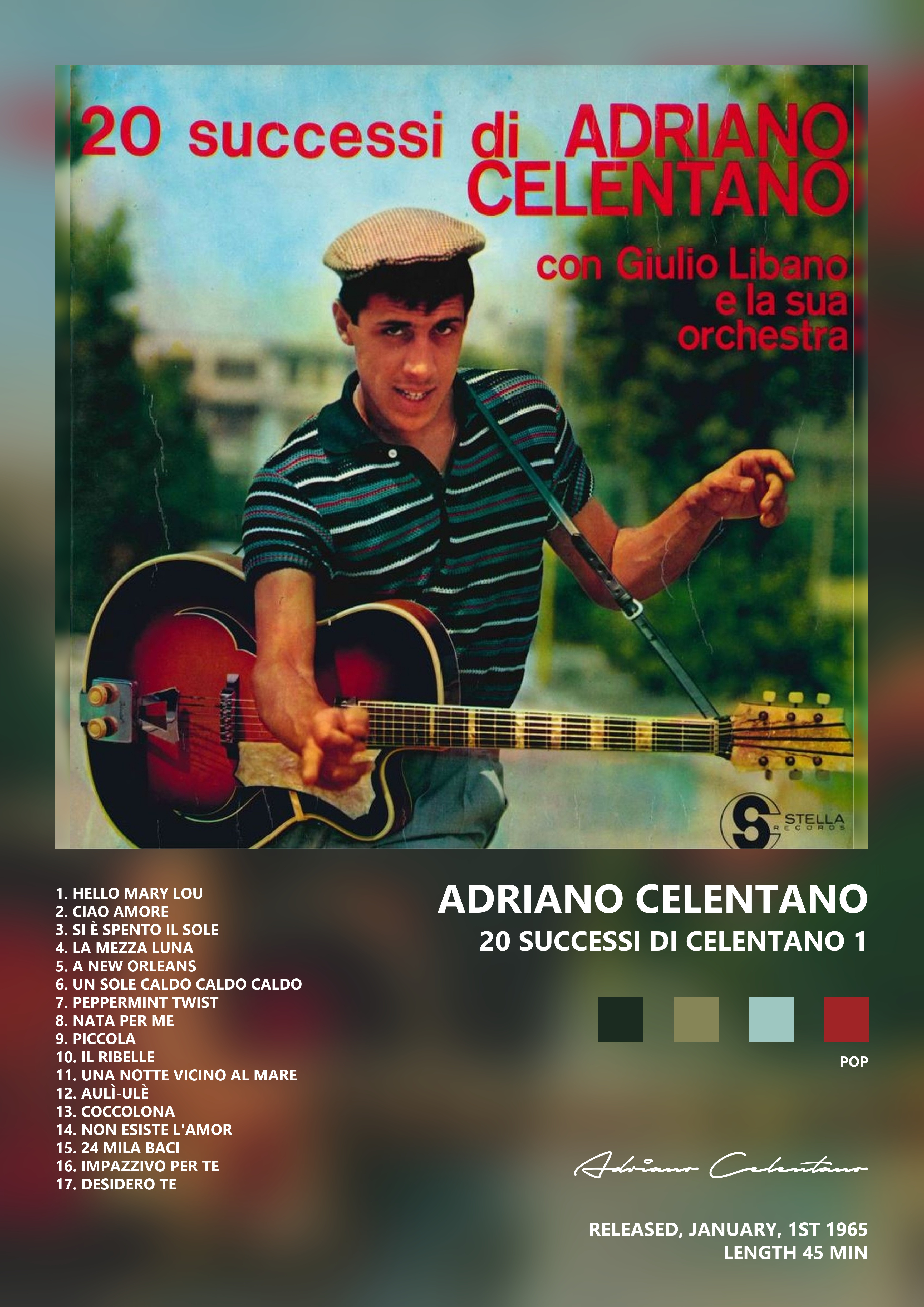 Music poster: Adriano Celentano - 20 Successi di celentano 1