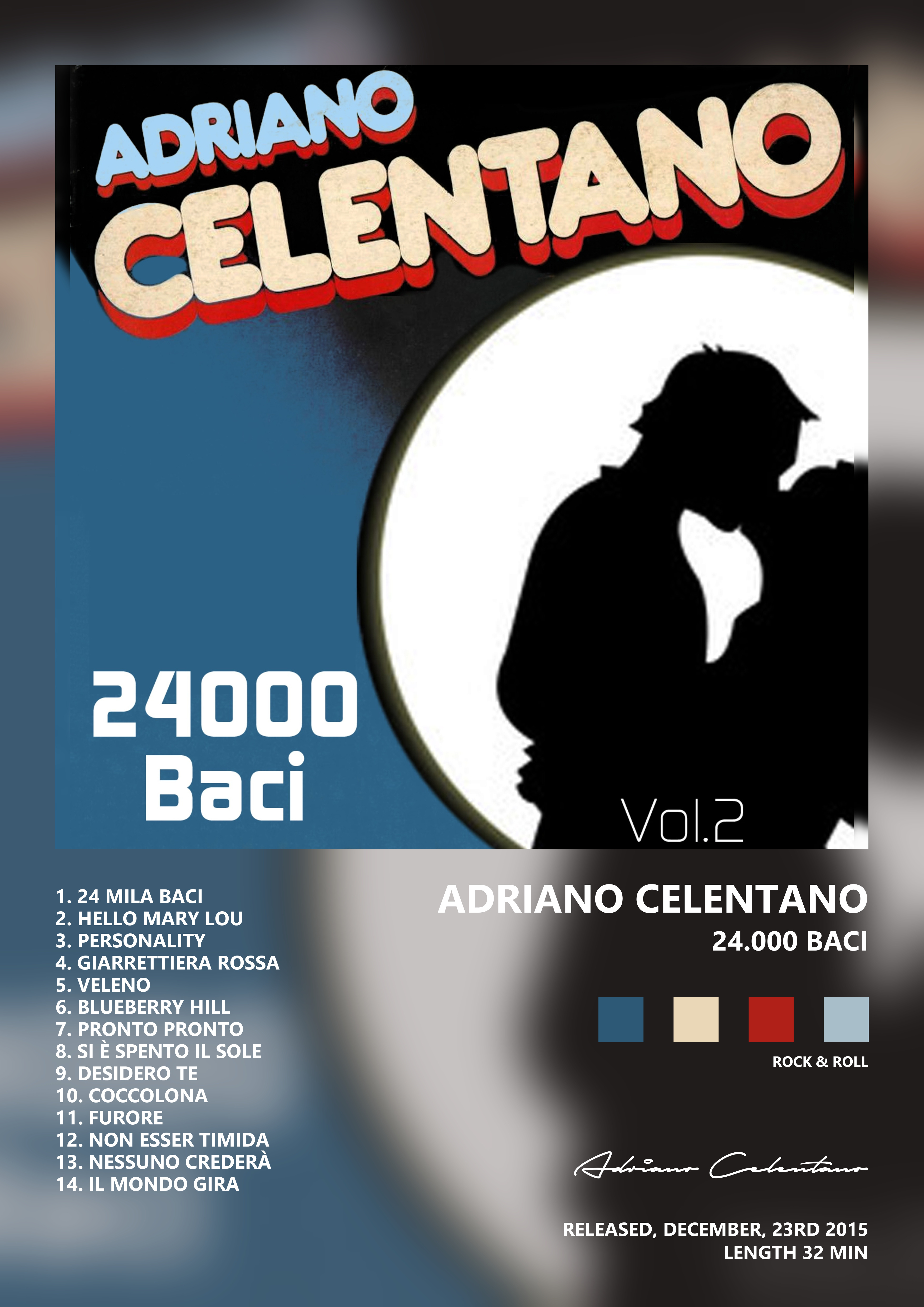Music poster: Adriano Celentano - 24000 baci