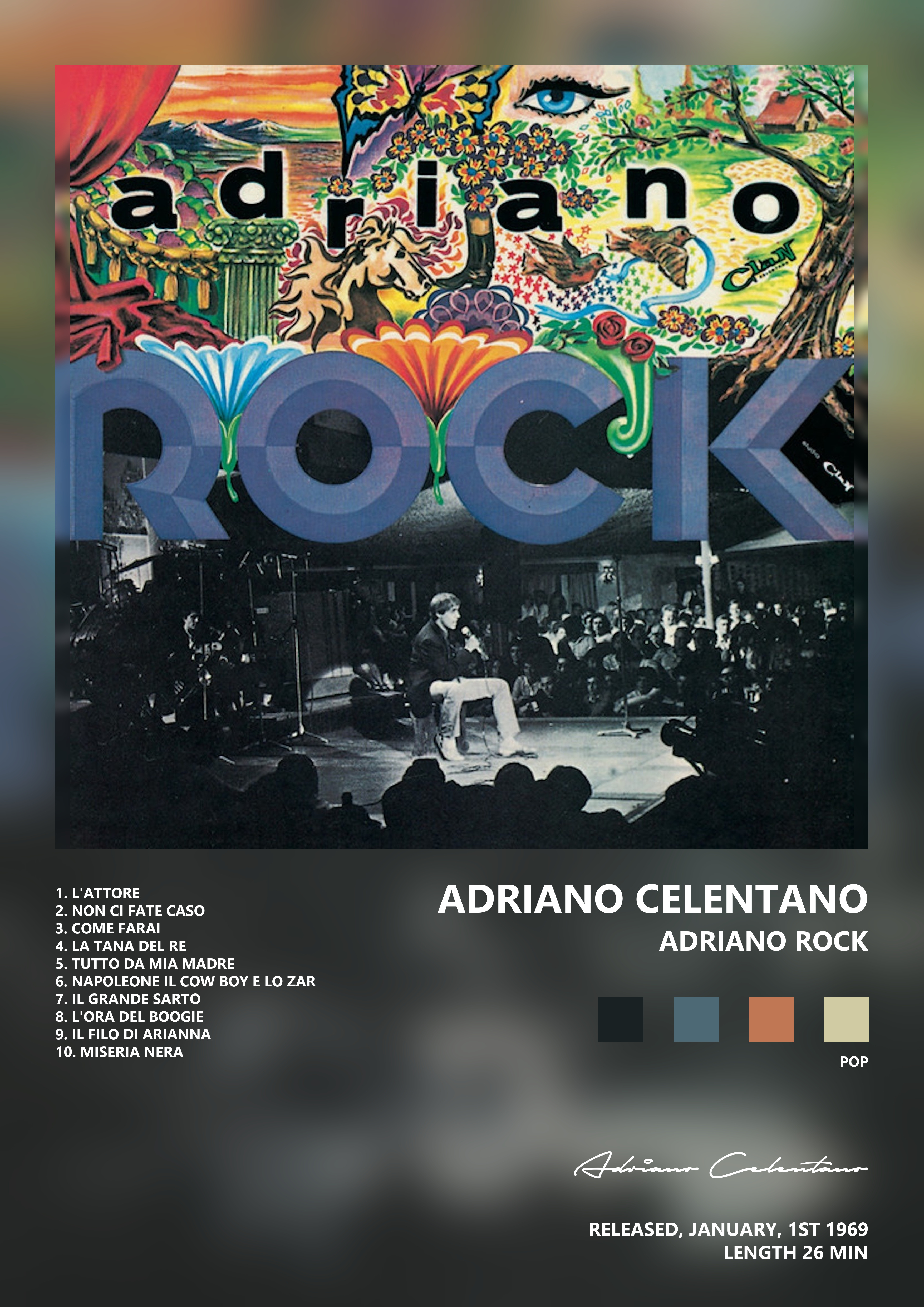 Music poster: Adriano Celentano - Adriano Rock