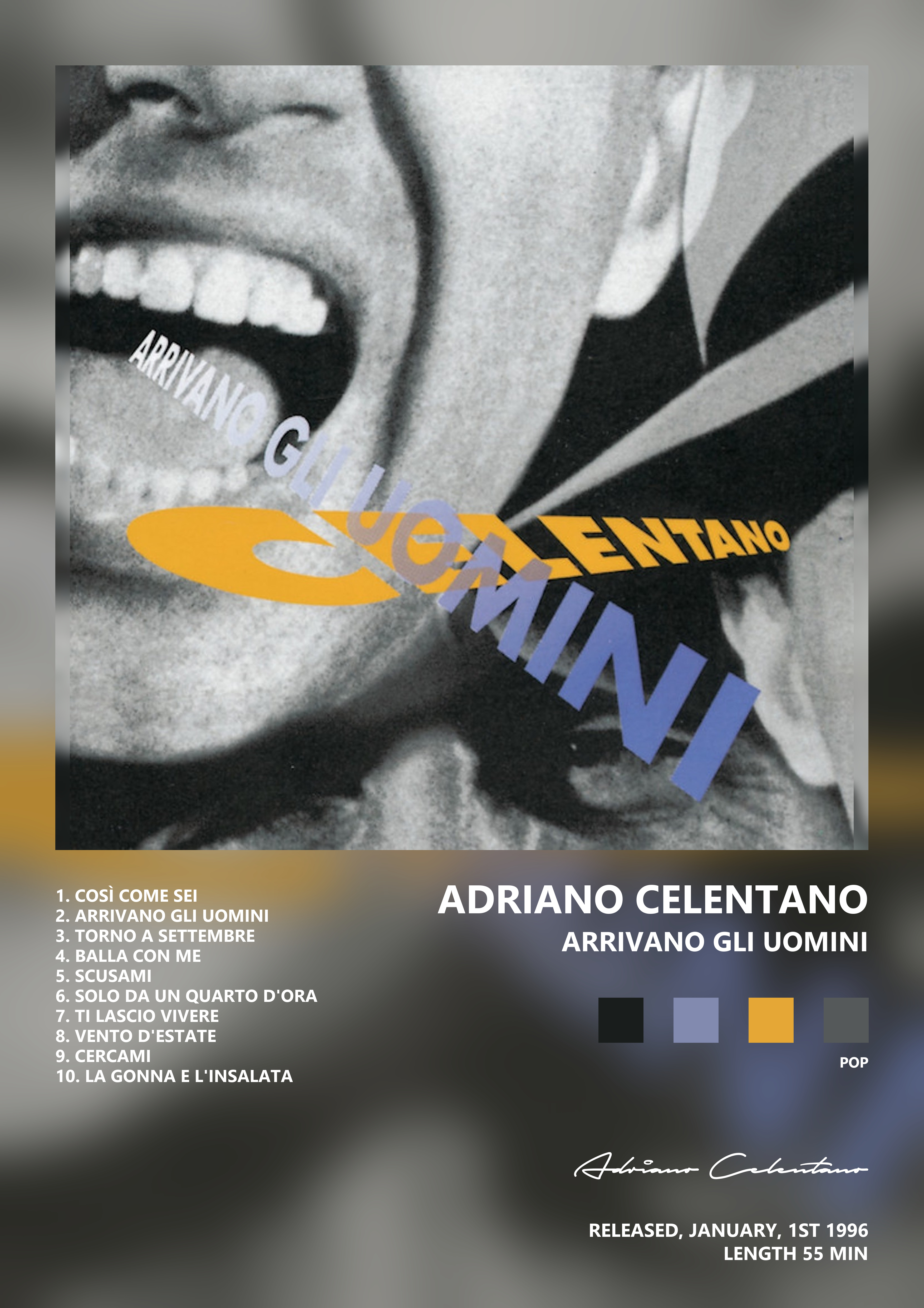 Music poster: Adriano Celentano - Arrivano Gli Uomini