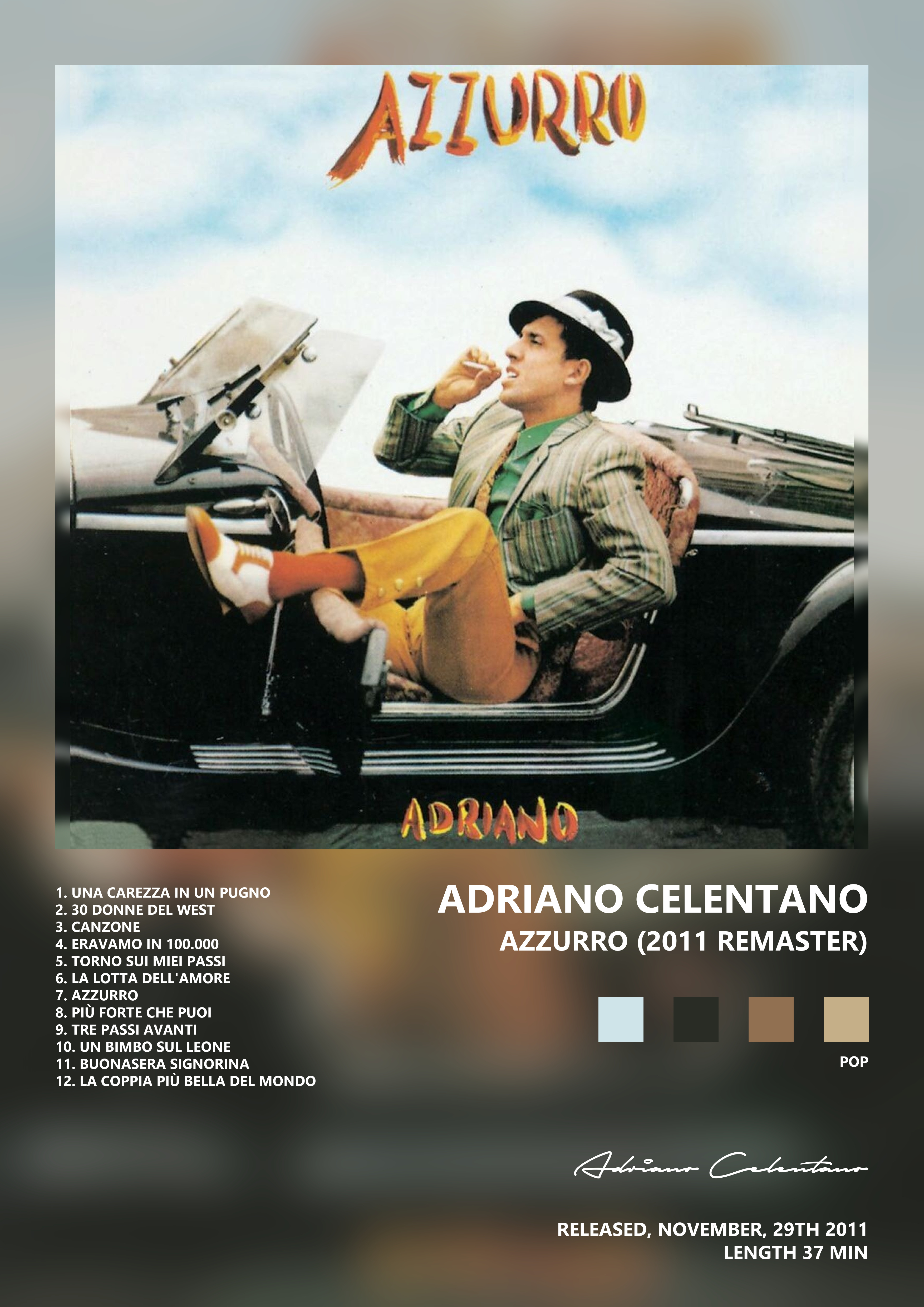 Music poster: Adriano Celentano - Azzurro 2011 Remaster