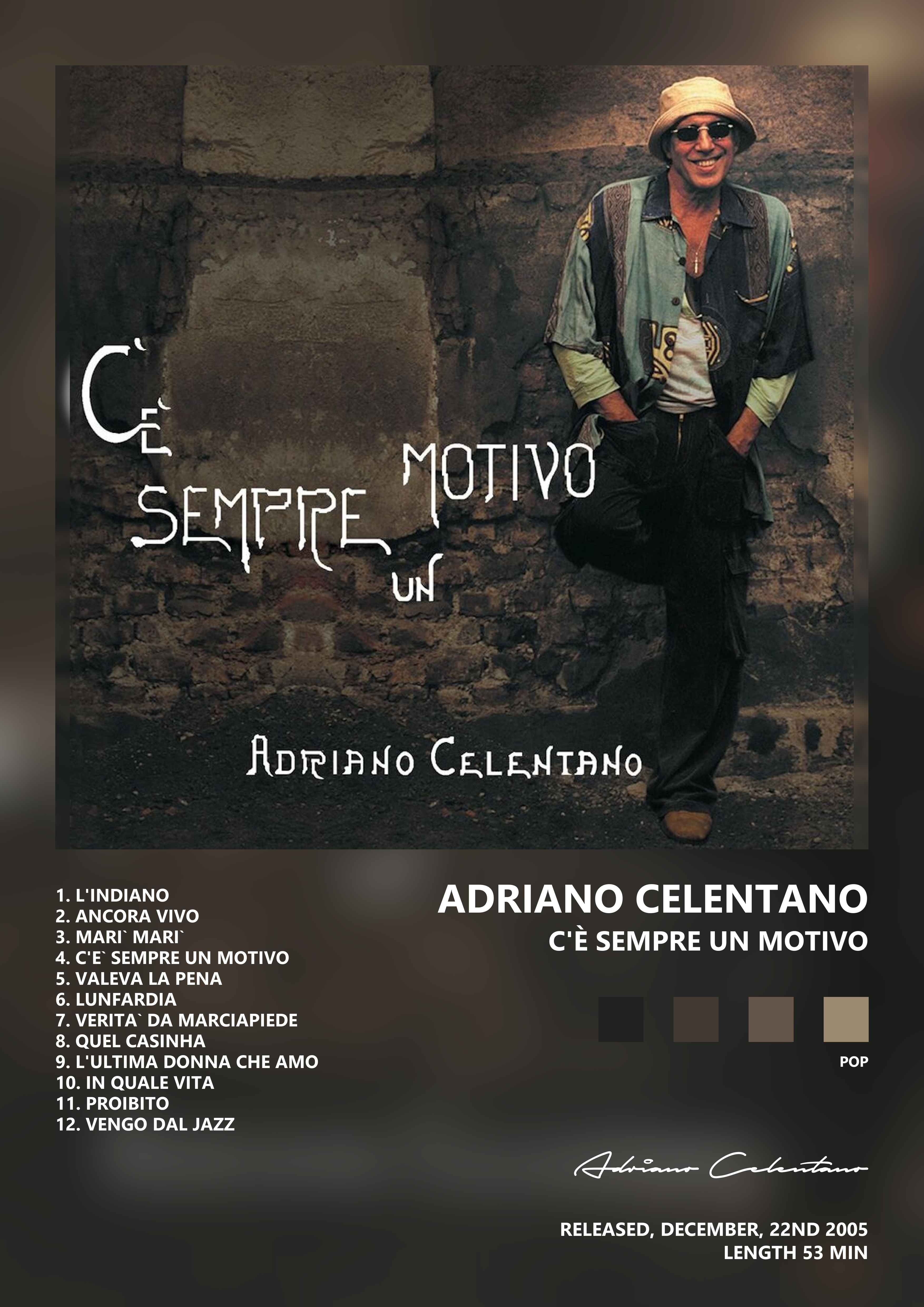 Music poster: Adriano Celentano - Cè Sempre Un Motivo