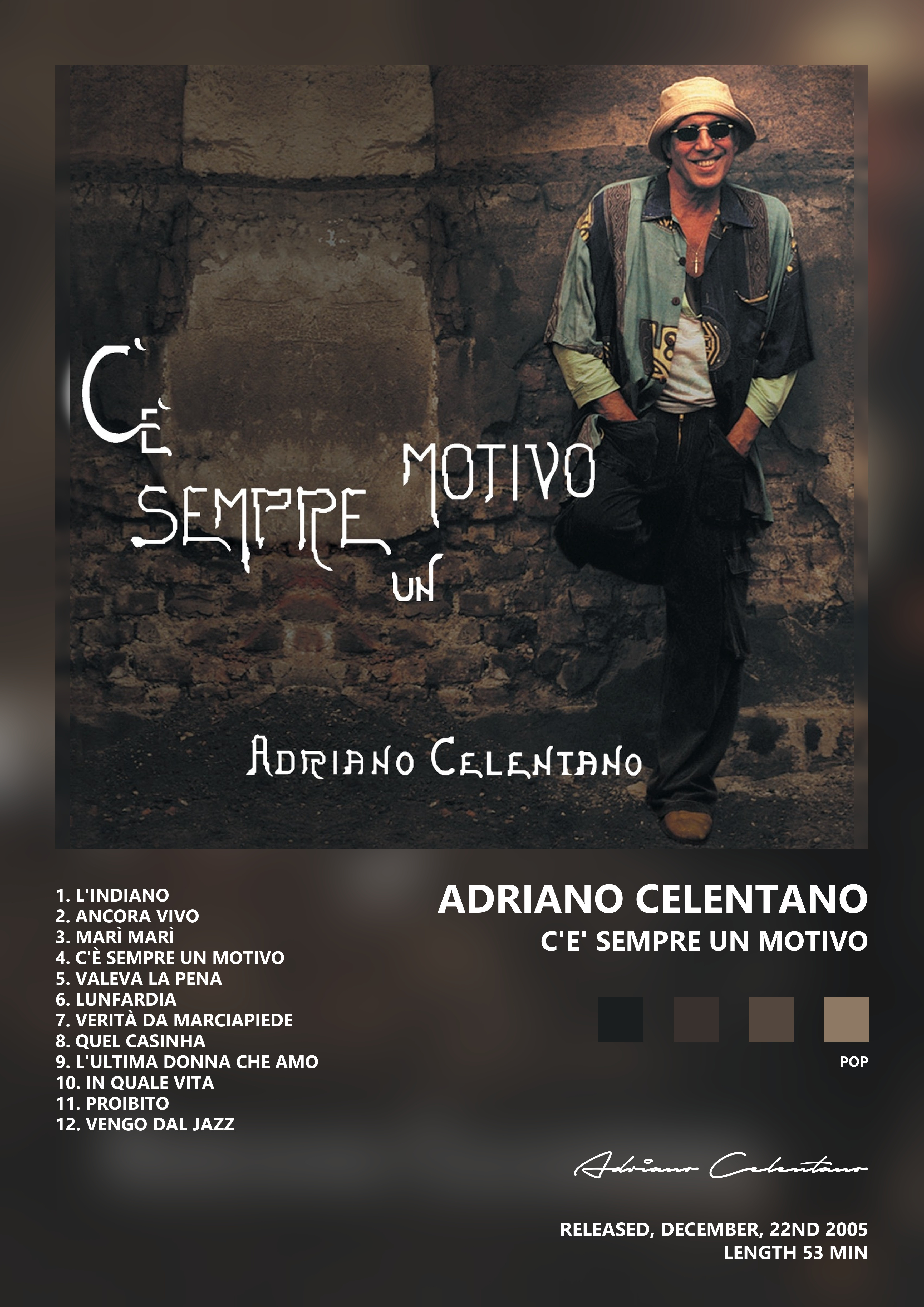 Music poster: Adriano Celentano - Ce Sempre Un Motivo