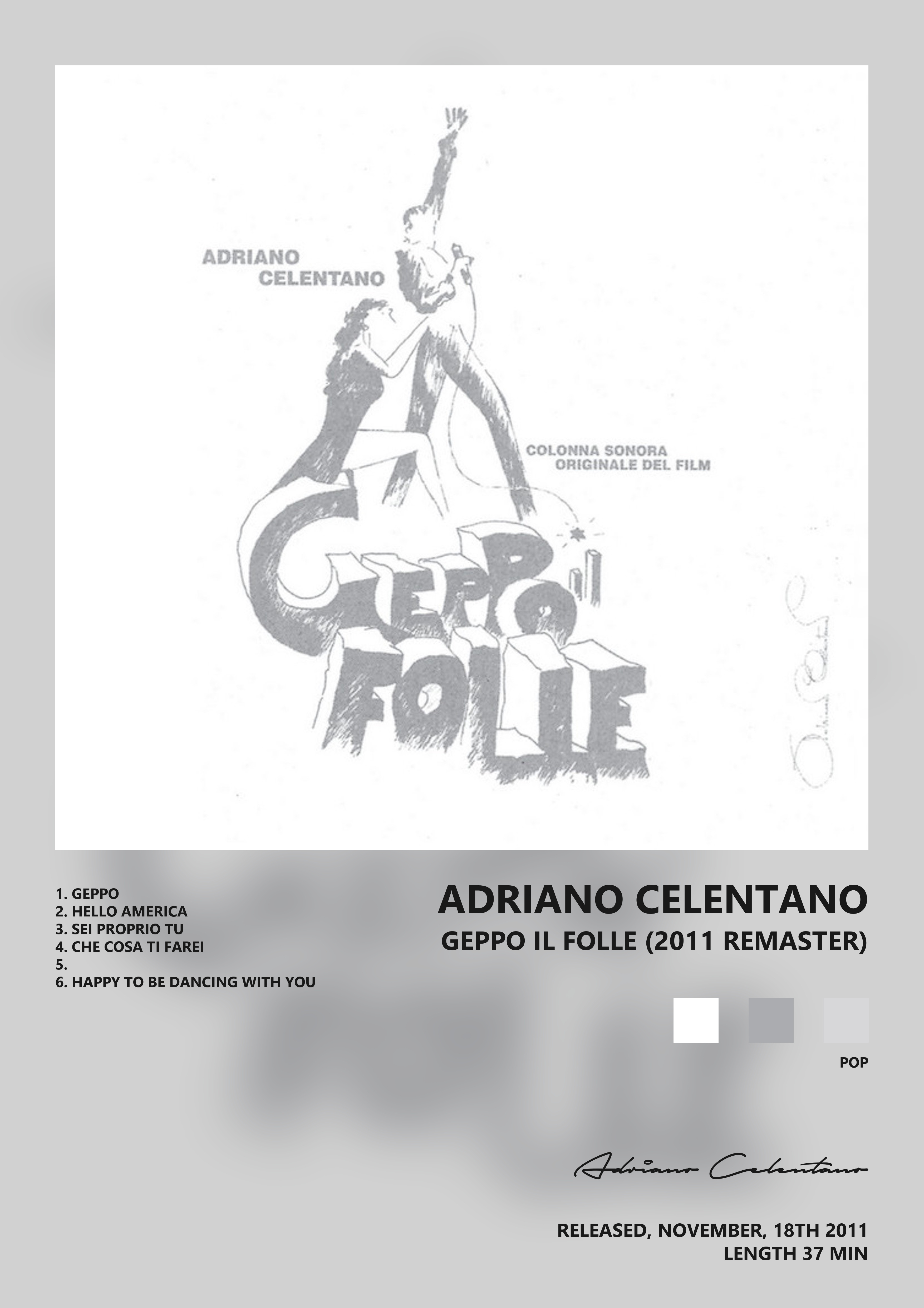 Music poster: Adriano Celentano - Geppo Il Folle 2011 Remaster