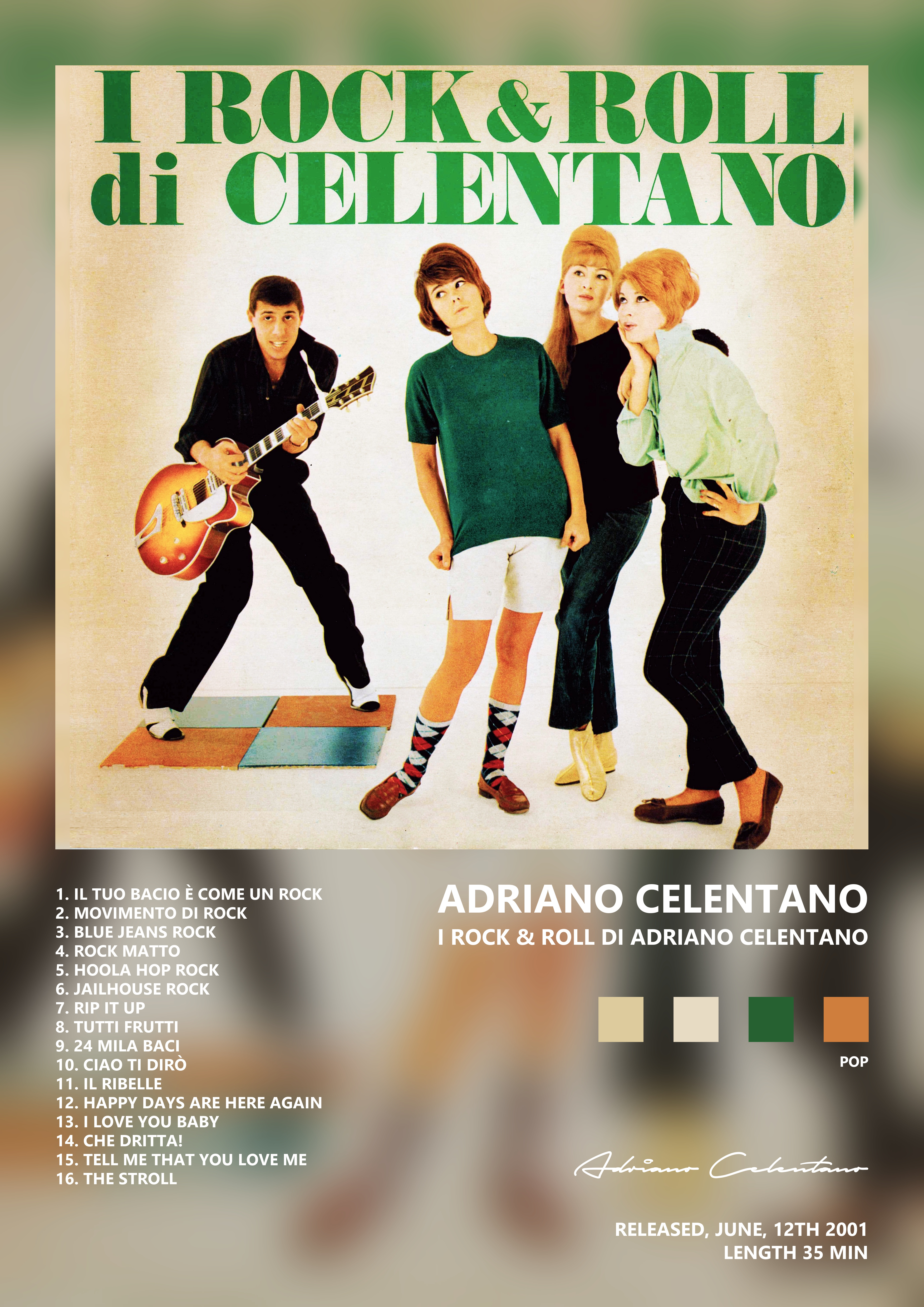 Music poster: Adriano Celentano - I Rock Roll di Adriano Celentano