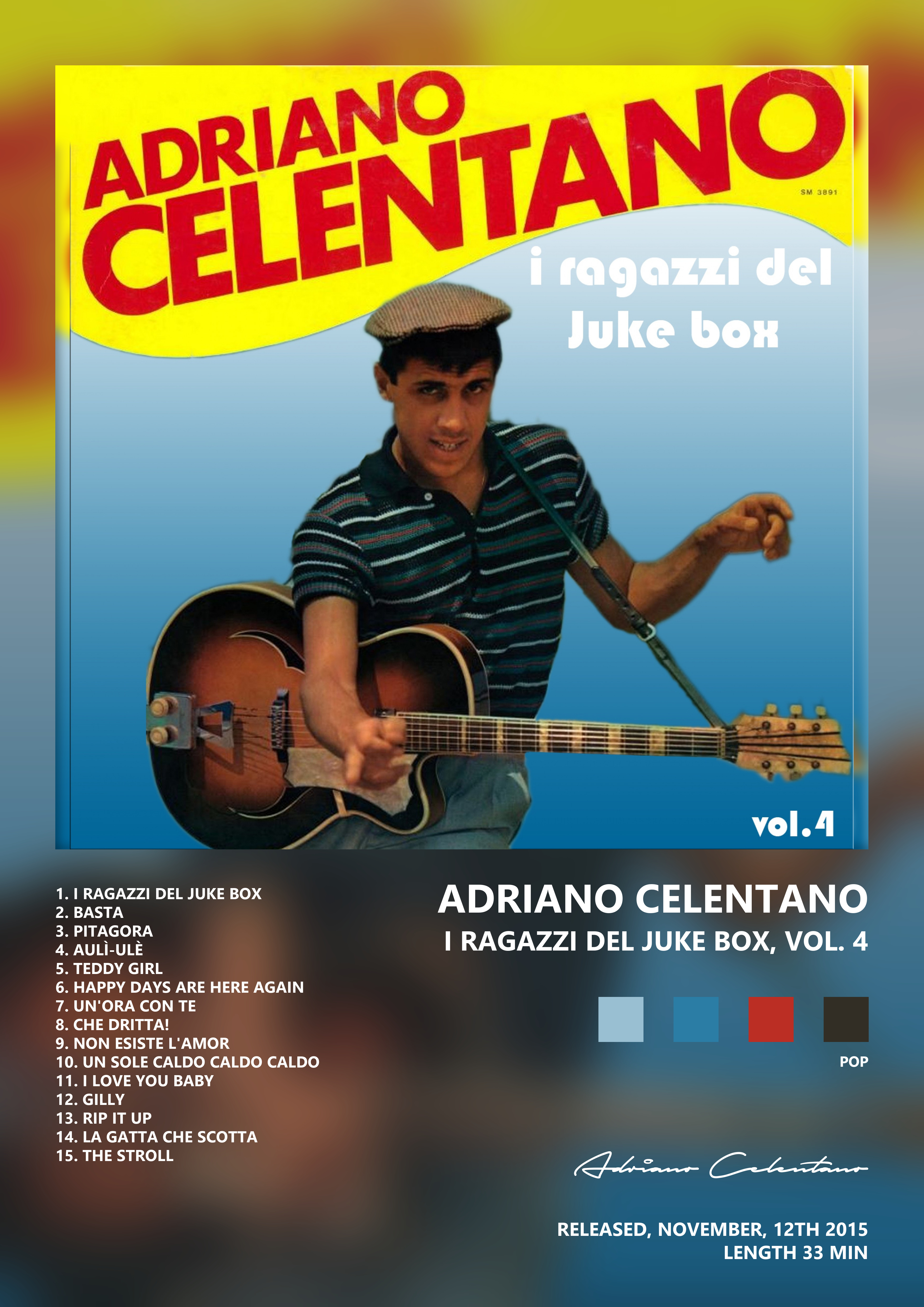 Music poster: Adriano Celentano - I ragazzi del Juke Box Vol 4
