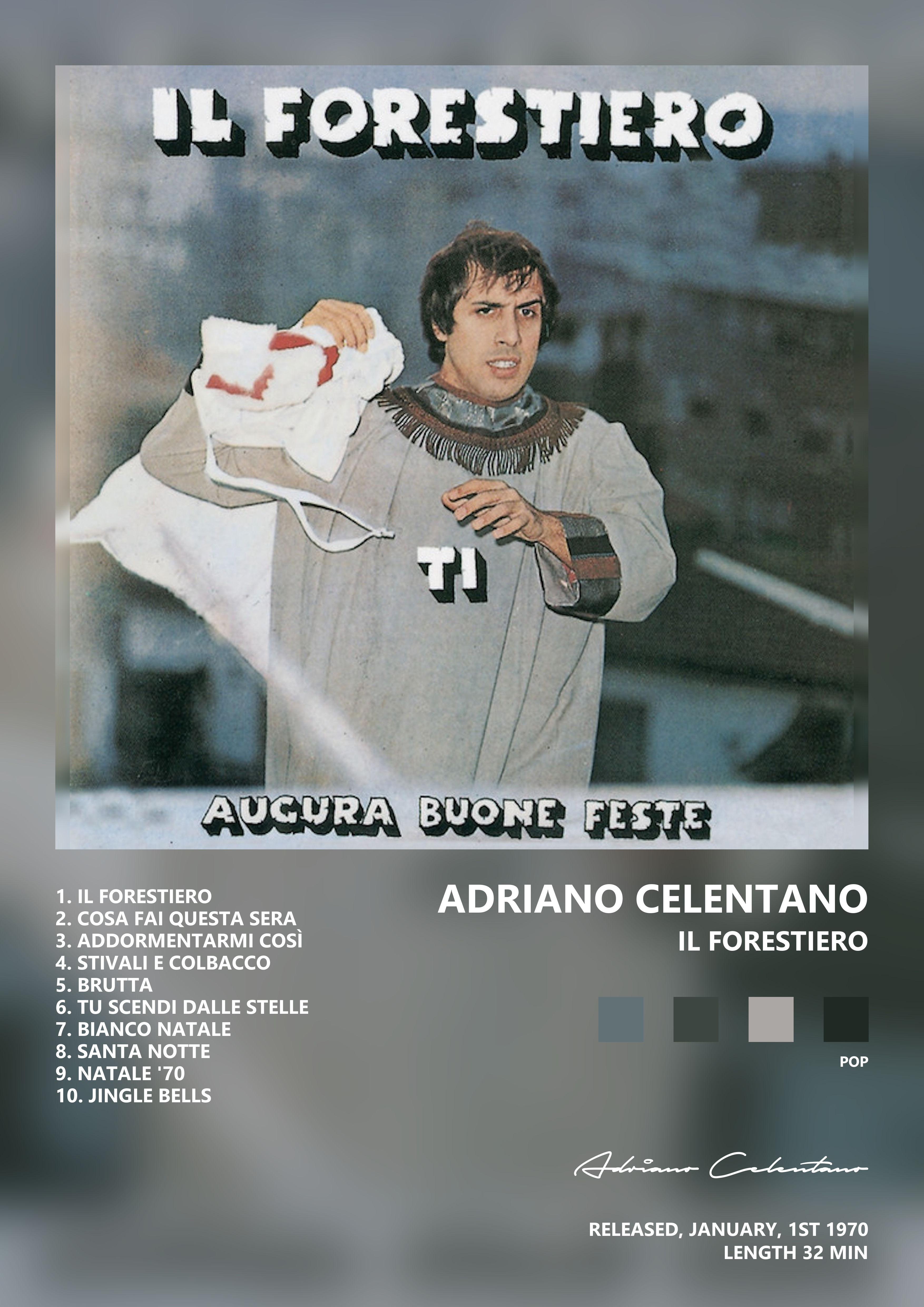 Music poster: Adriano Celentano - Il Forestiero