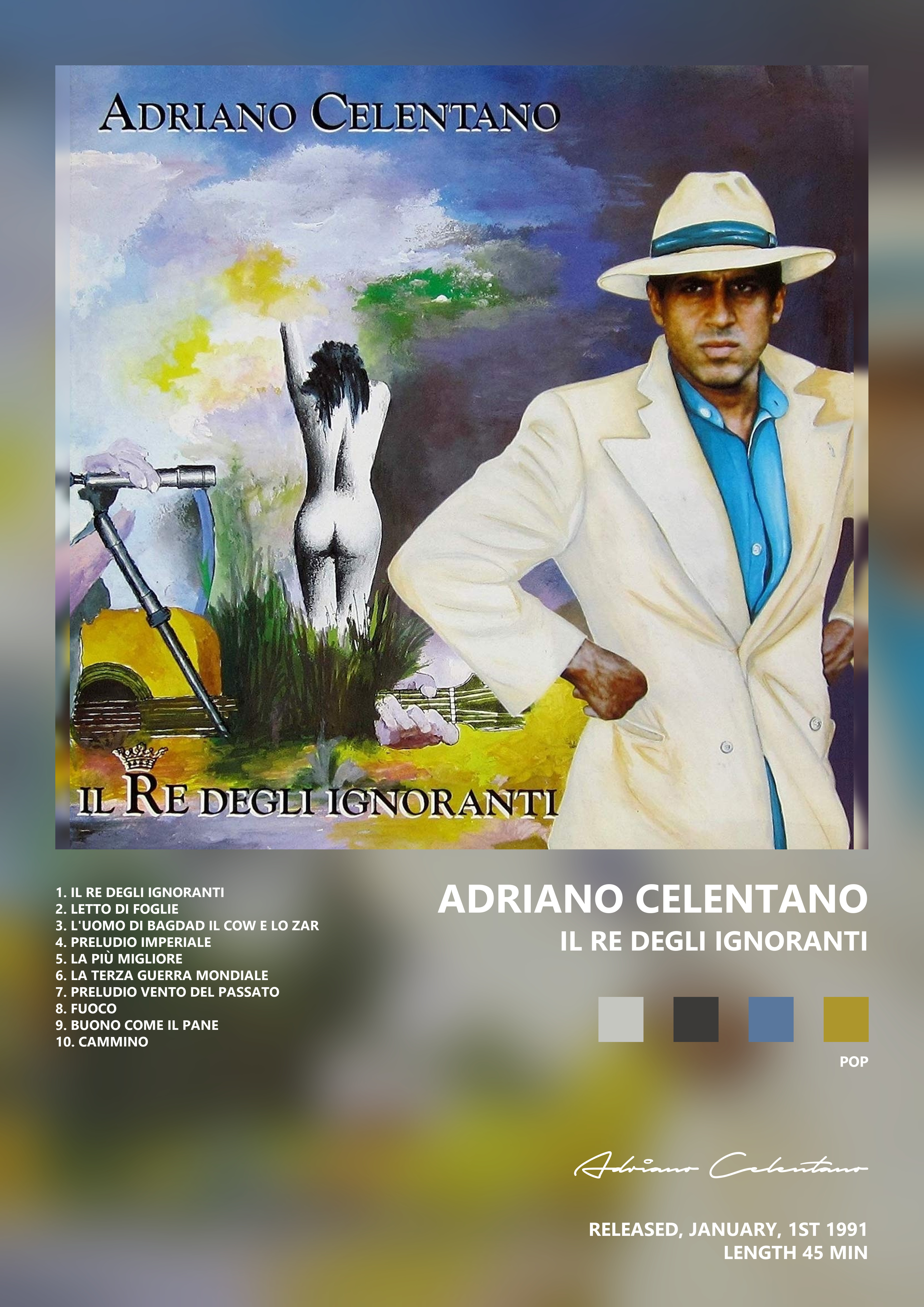 Music poster: Adriano Celentano - Il Re Degli Ignoranti