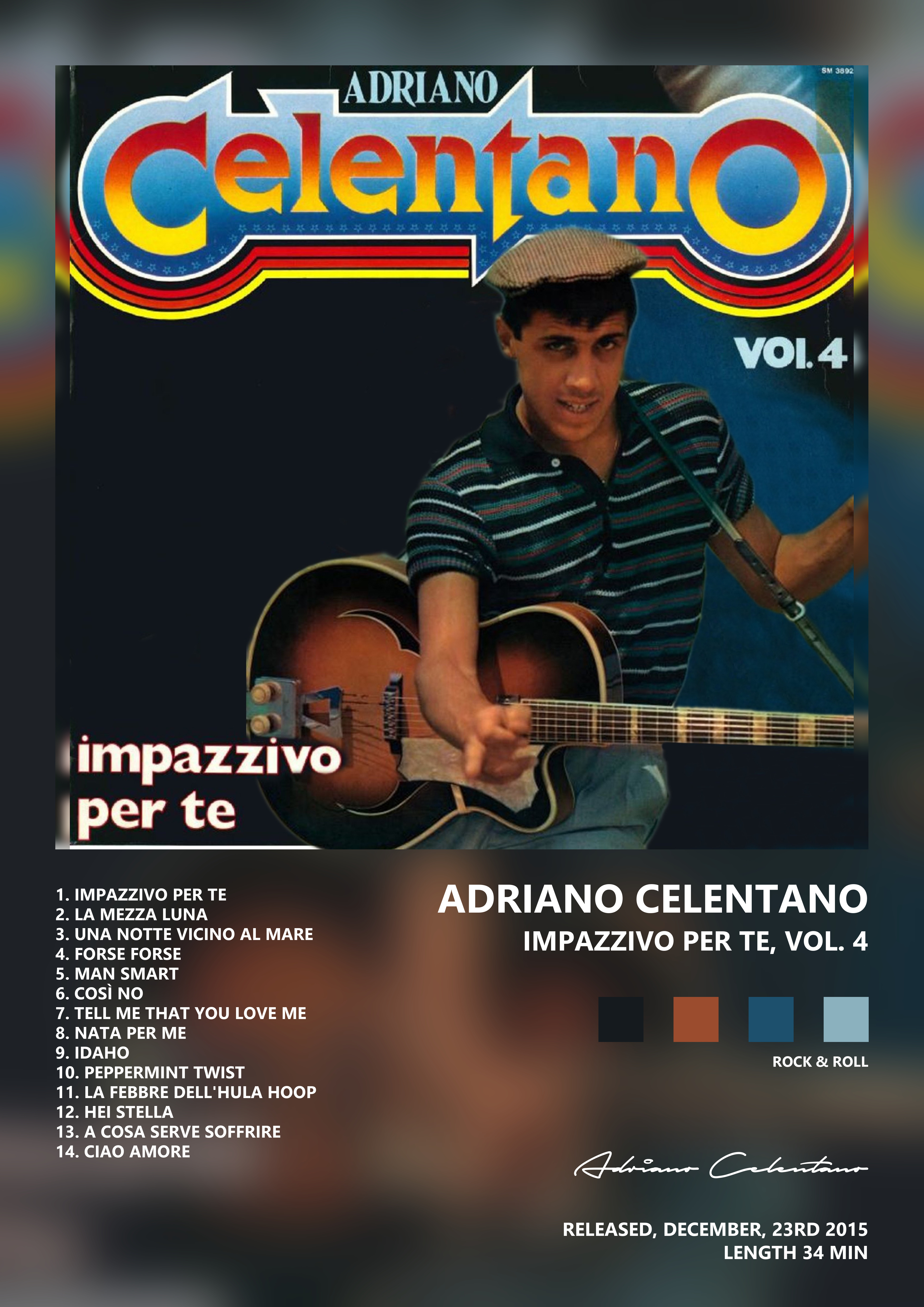 Music poster: Adriano Celentano - Impazzivo per te Vol 4