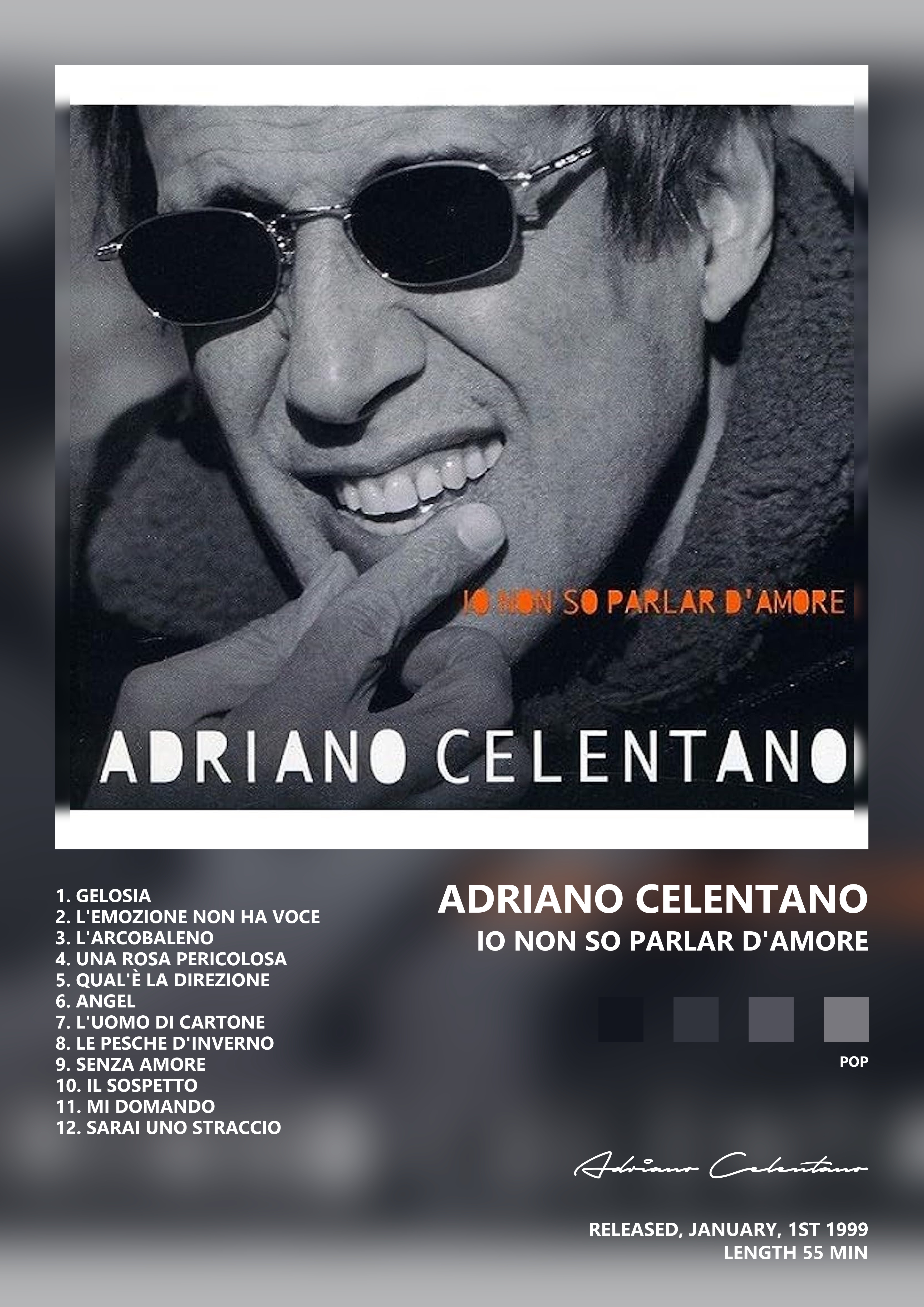 Music poster: Adriano Celentano - Io Non so Parlar Damore