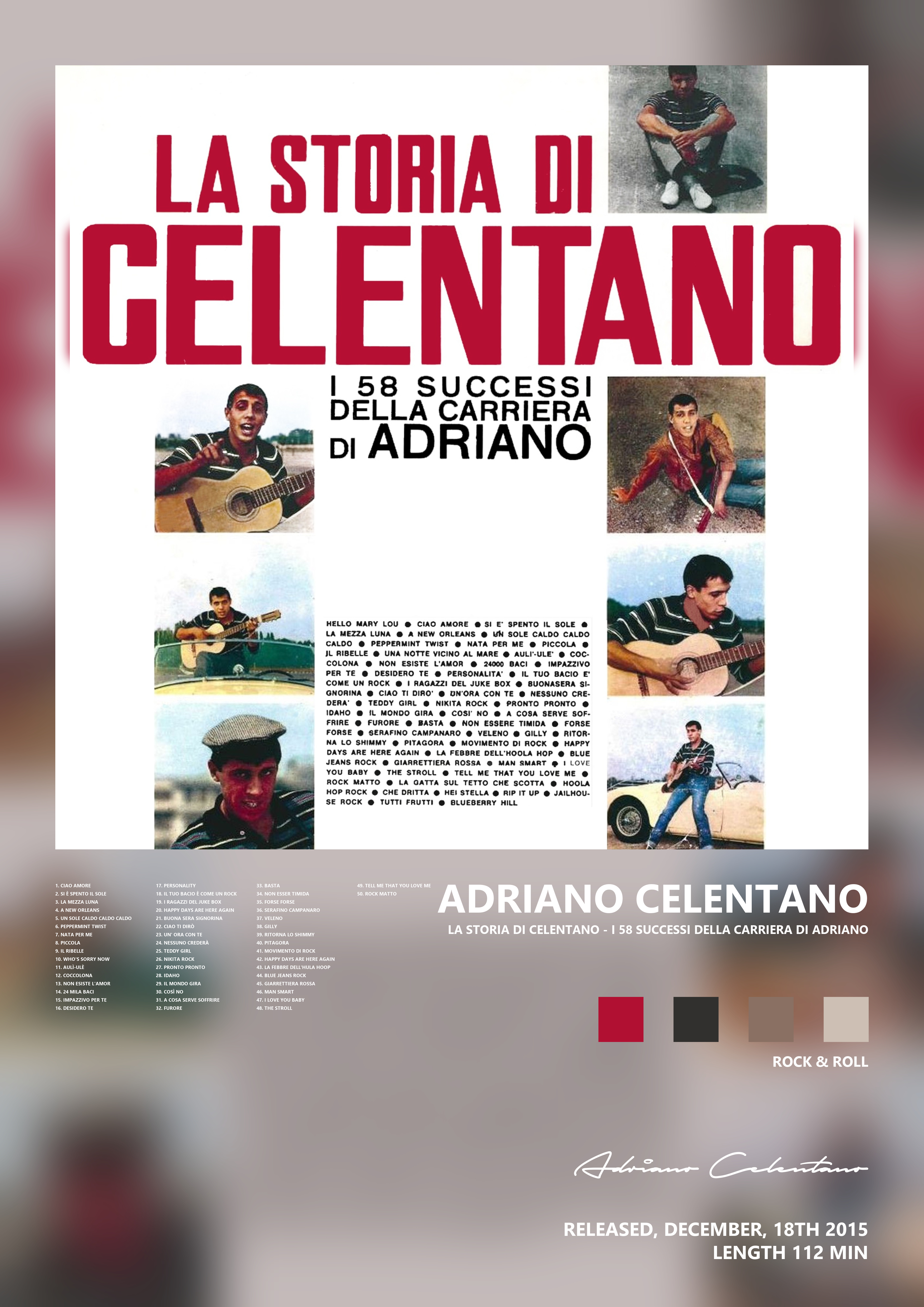Music poster: Adriano Celentano - La Storia di Celentano - I 58 Successi della carriera di Adriano
