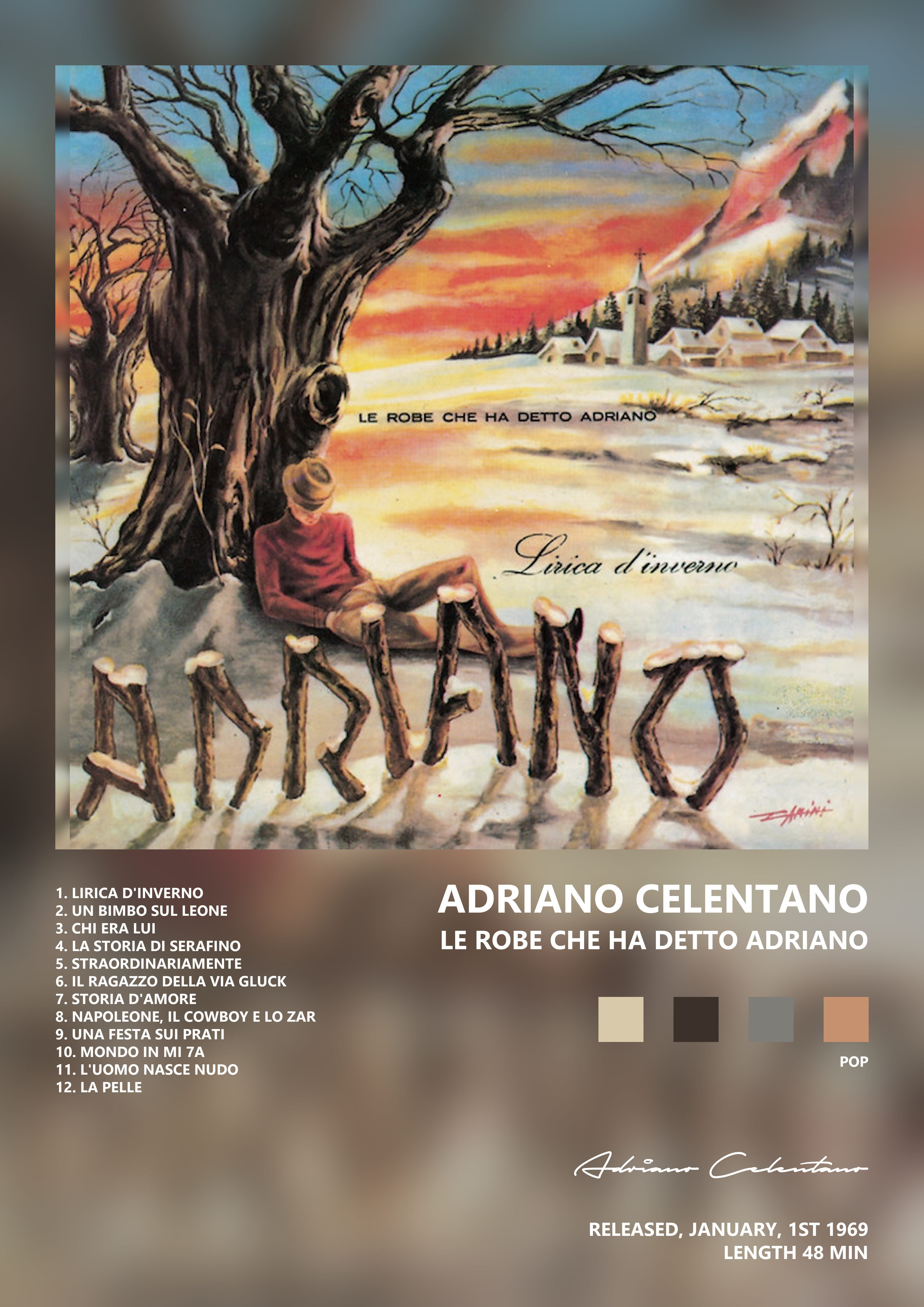 Music poster: Adriano Celentano - Le Robe Che Ha Detto Adriano