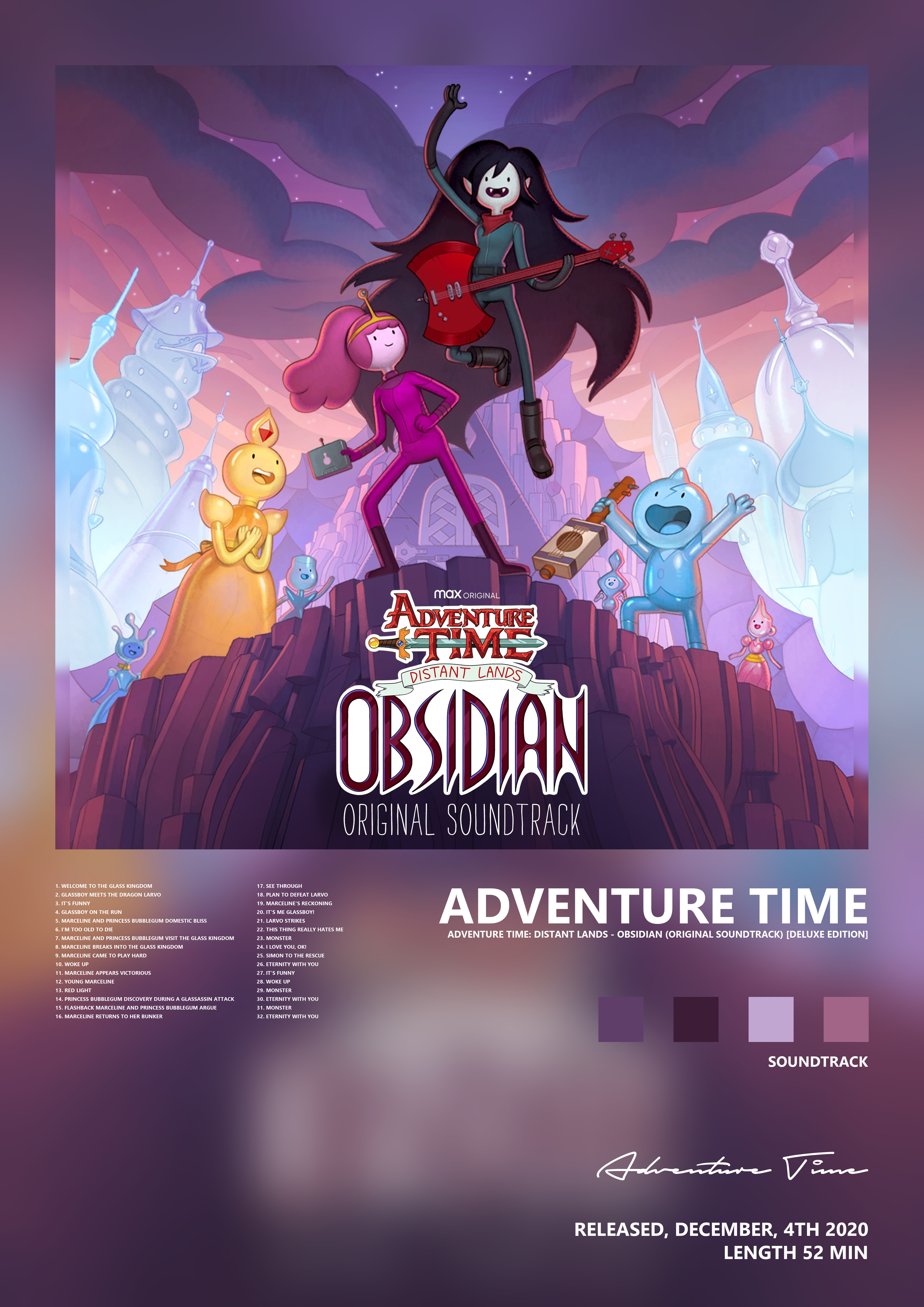 Music poster: Adventure Time - Adventure Time Distant Lands - Obsidian Original Soundtrack Deluxe Edition