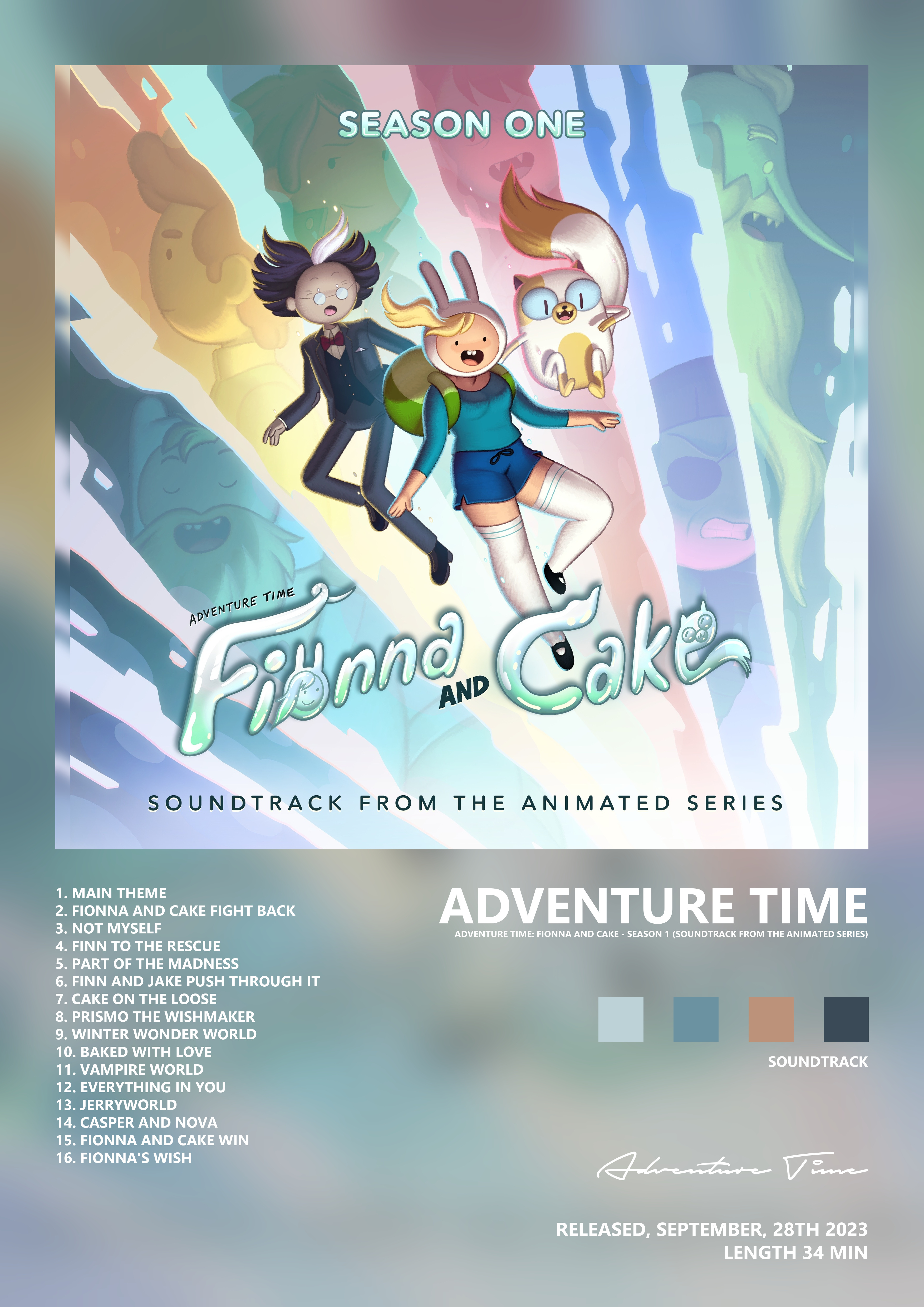 Music poster: Adventure Time - Adventure Time Fionna and Cake - Season 1 Soundtrack from the Animated Series