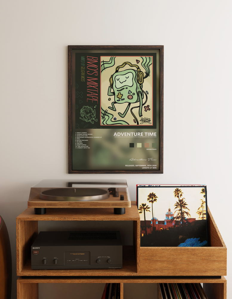 Music poster: Adventure Time - BMOs Mixtape Gilligan Moss Mix From the Max Original Adventure Time Distant Lands