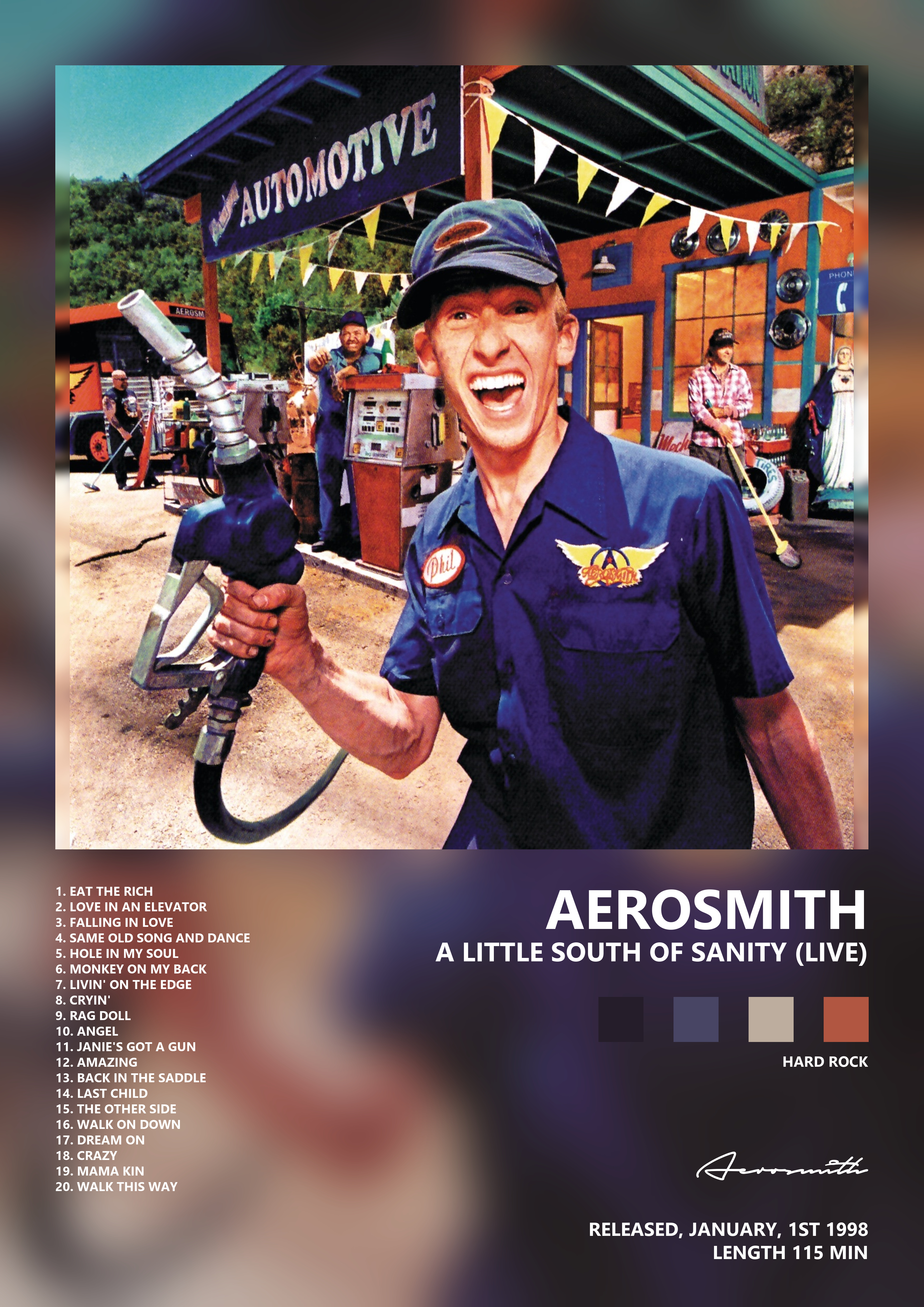 Music poster: Aerosmith - A Little South of Sanity Live