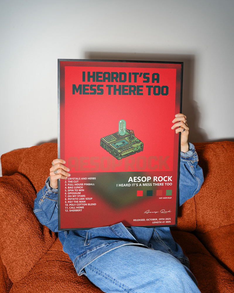 Music poster: Aesop Rock - I Heard Its A Mess There Too