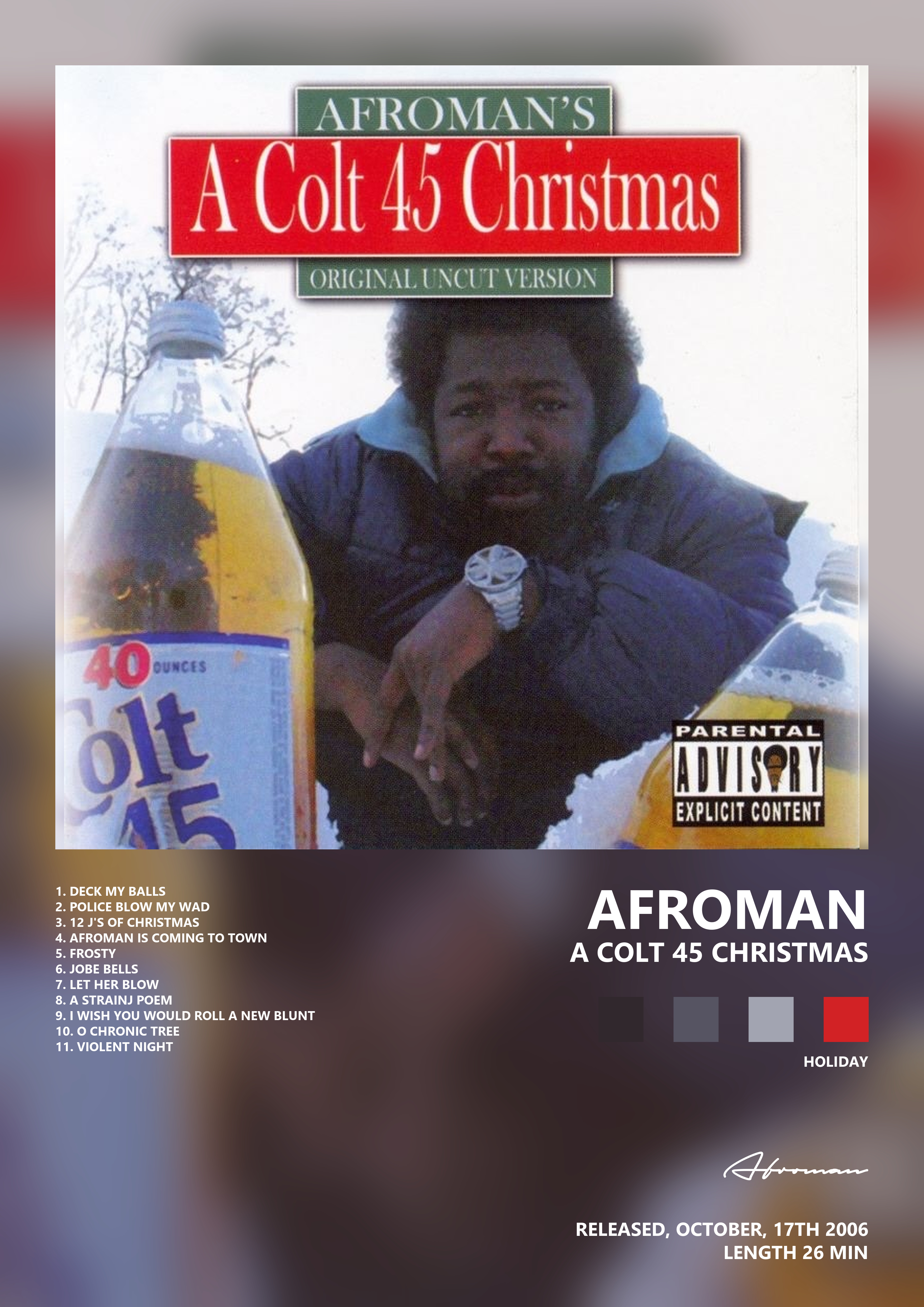 Music poster: Afroman - A Colt 45 Christmas