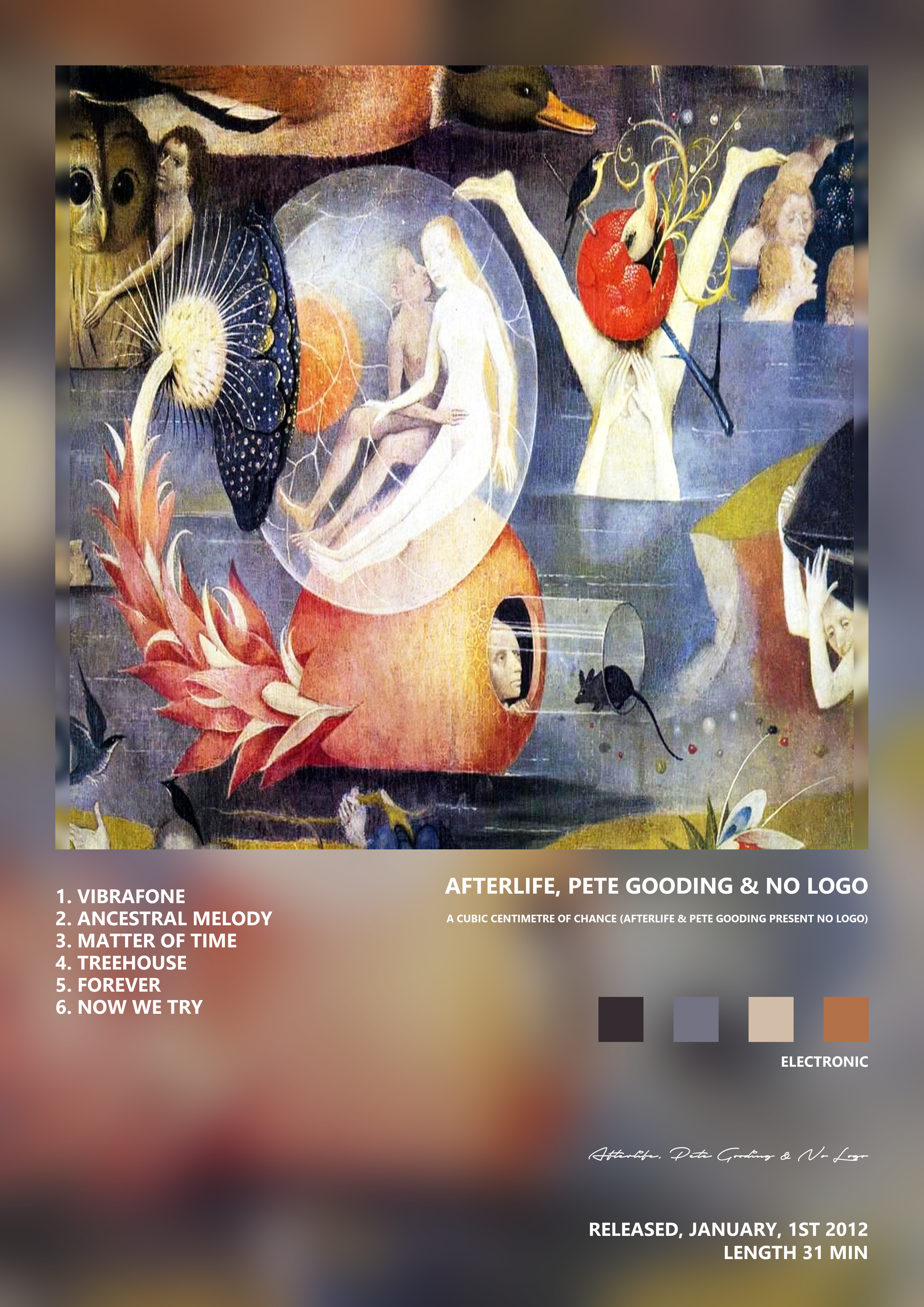 Music poster: Afterlife Pete Gooding No Logo - A Cubic Centimetre of Chance Afterlife Pete Gooding Present No Logo