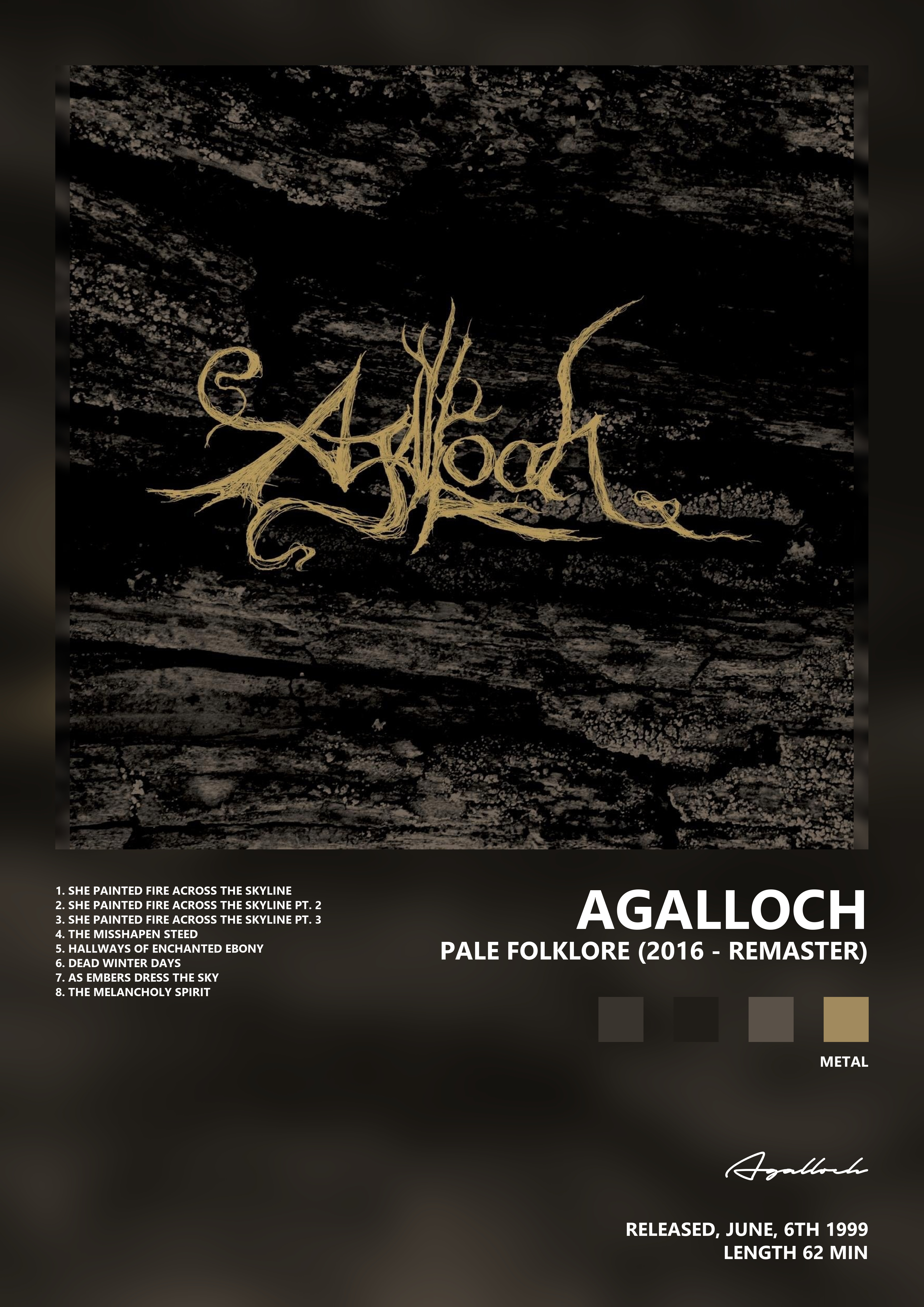 Music poster: Agalloch - Pale Folklore 2016 - Remaster