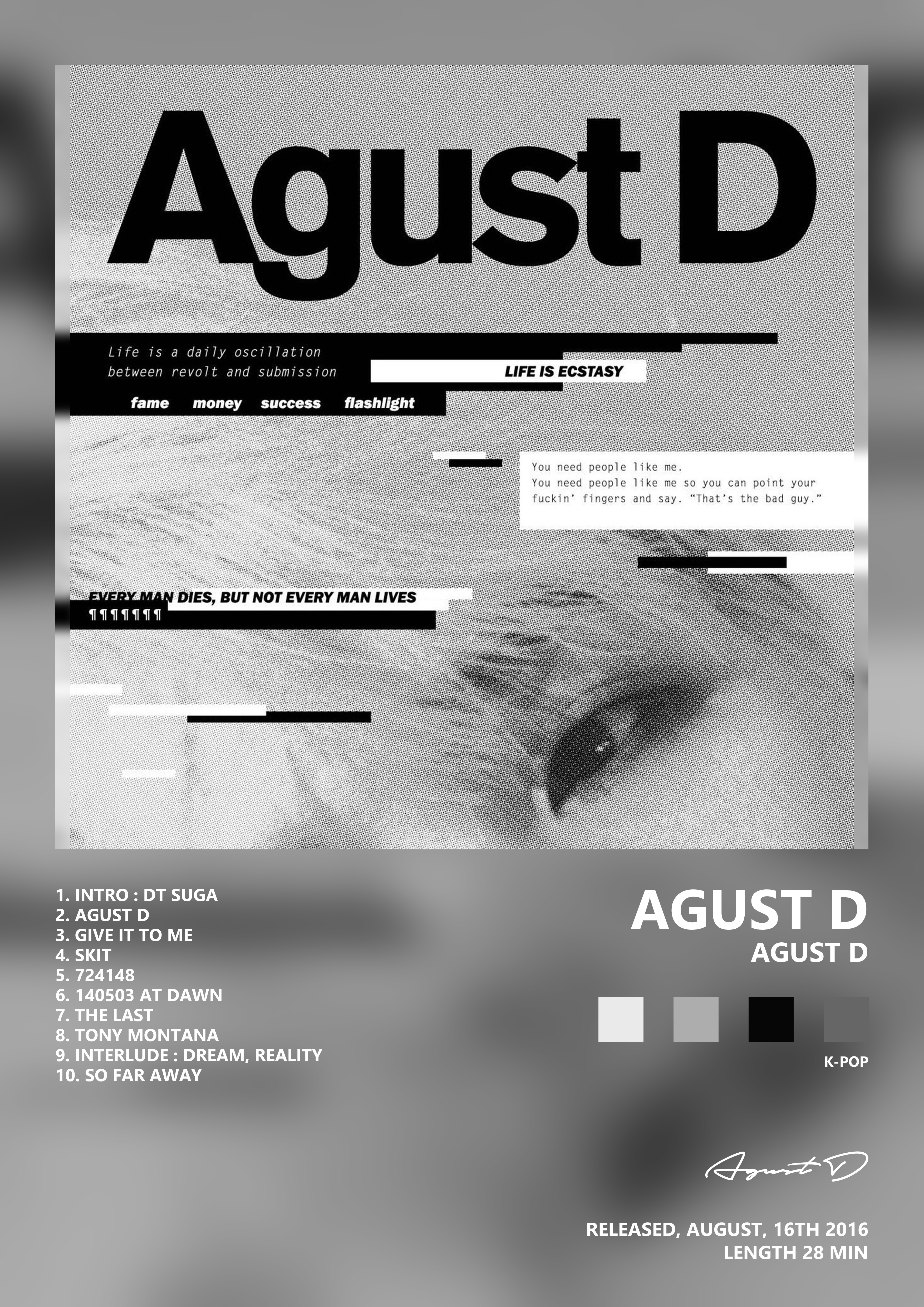 Music poster: Agust D - Agust D