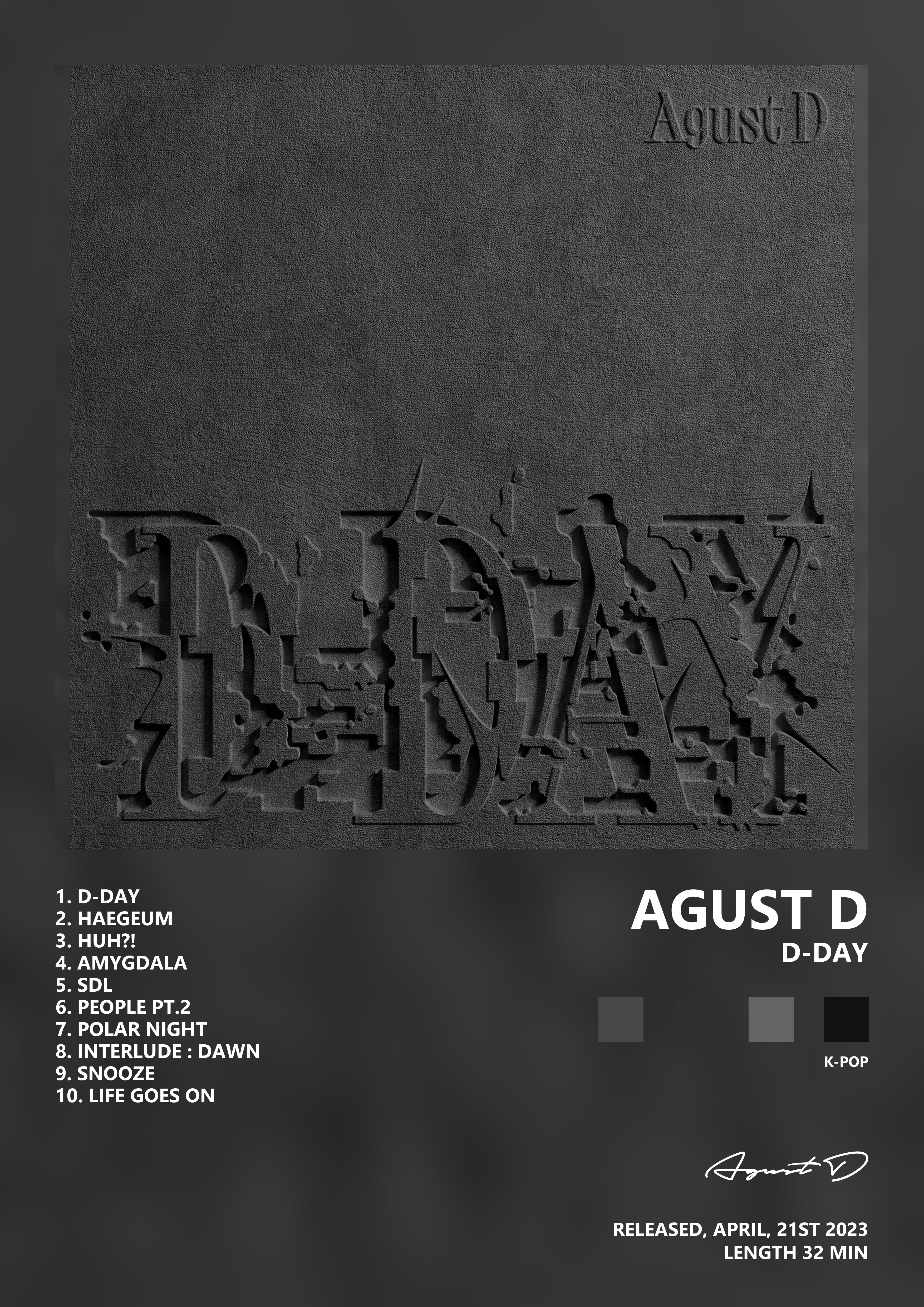 Music poster: Agust D - D-DAY