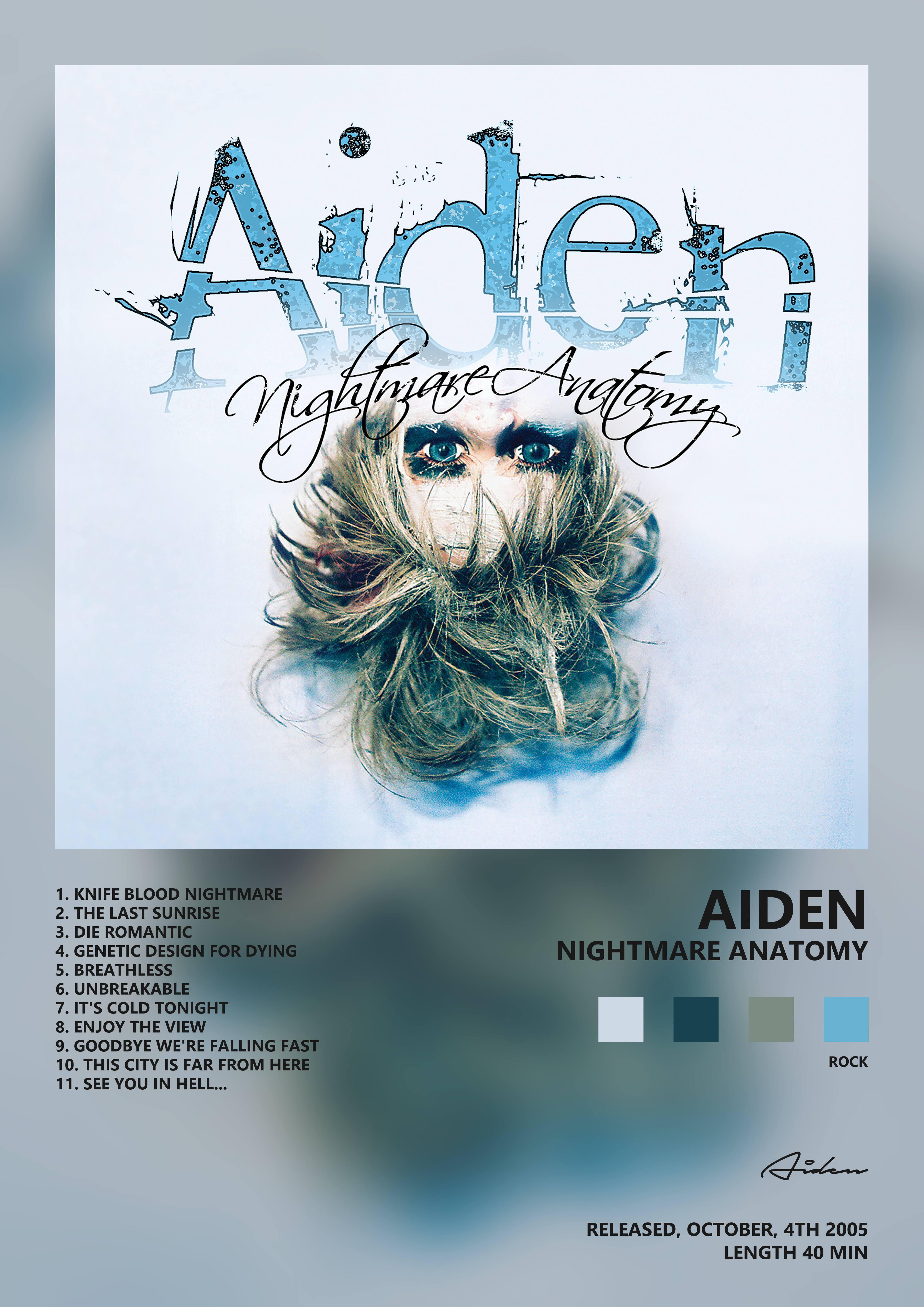Music poster: Aiden - Nightmare Anatomy