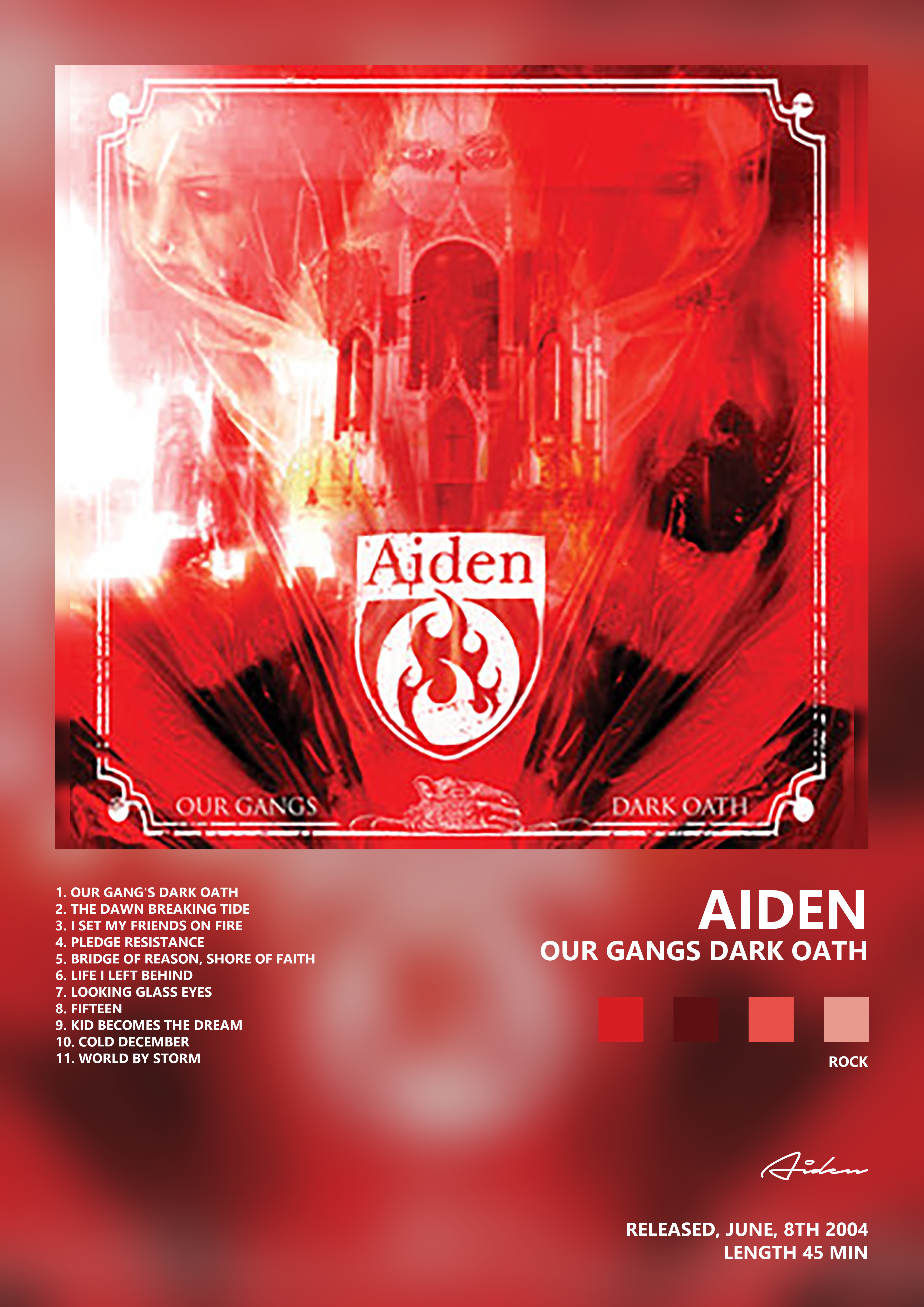 Music poster: Aiden - Our Gangs Dark Oath