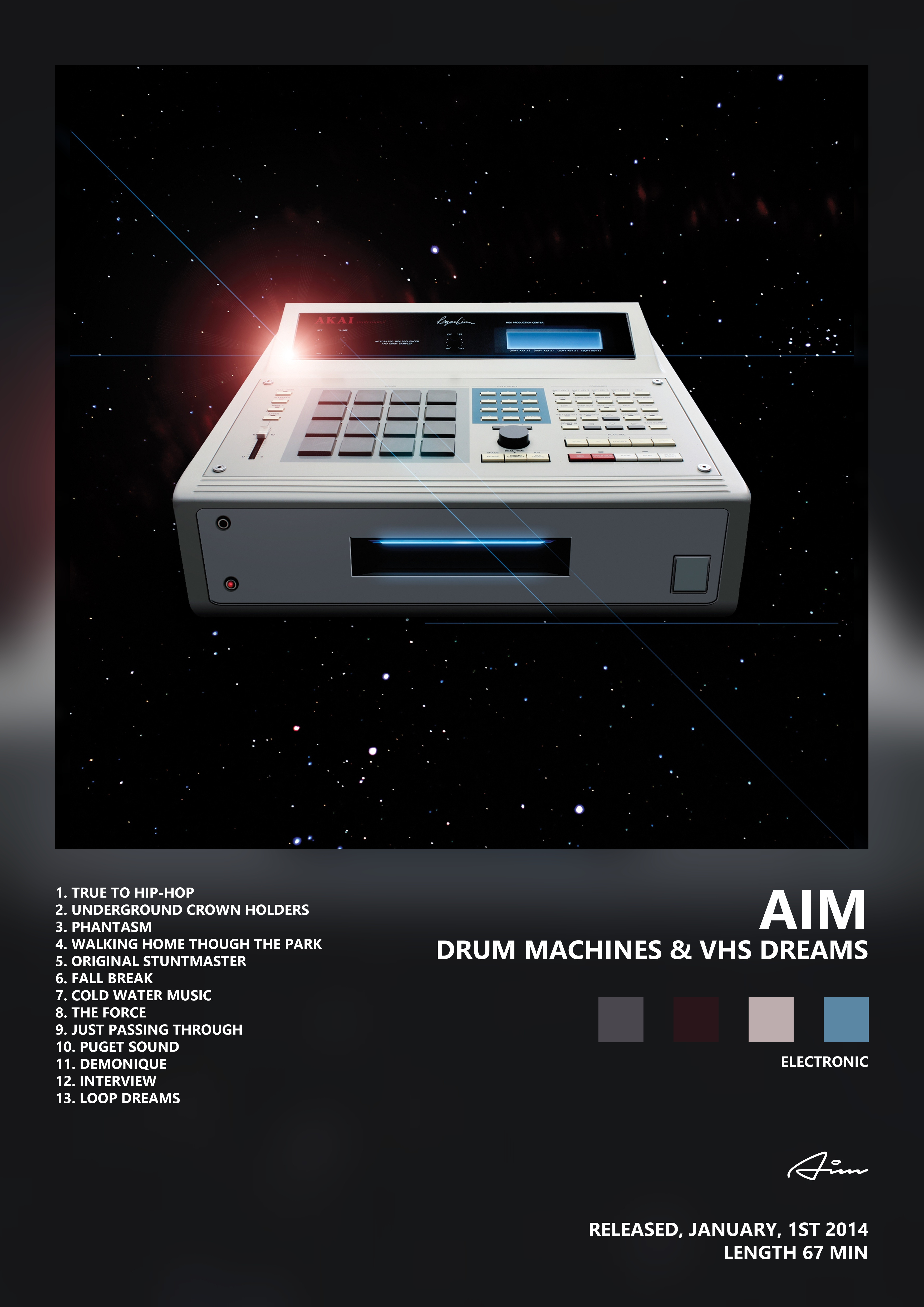 Music poster: Aim - Drum Machines VHS Dreams