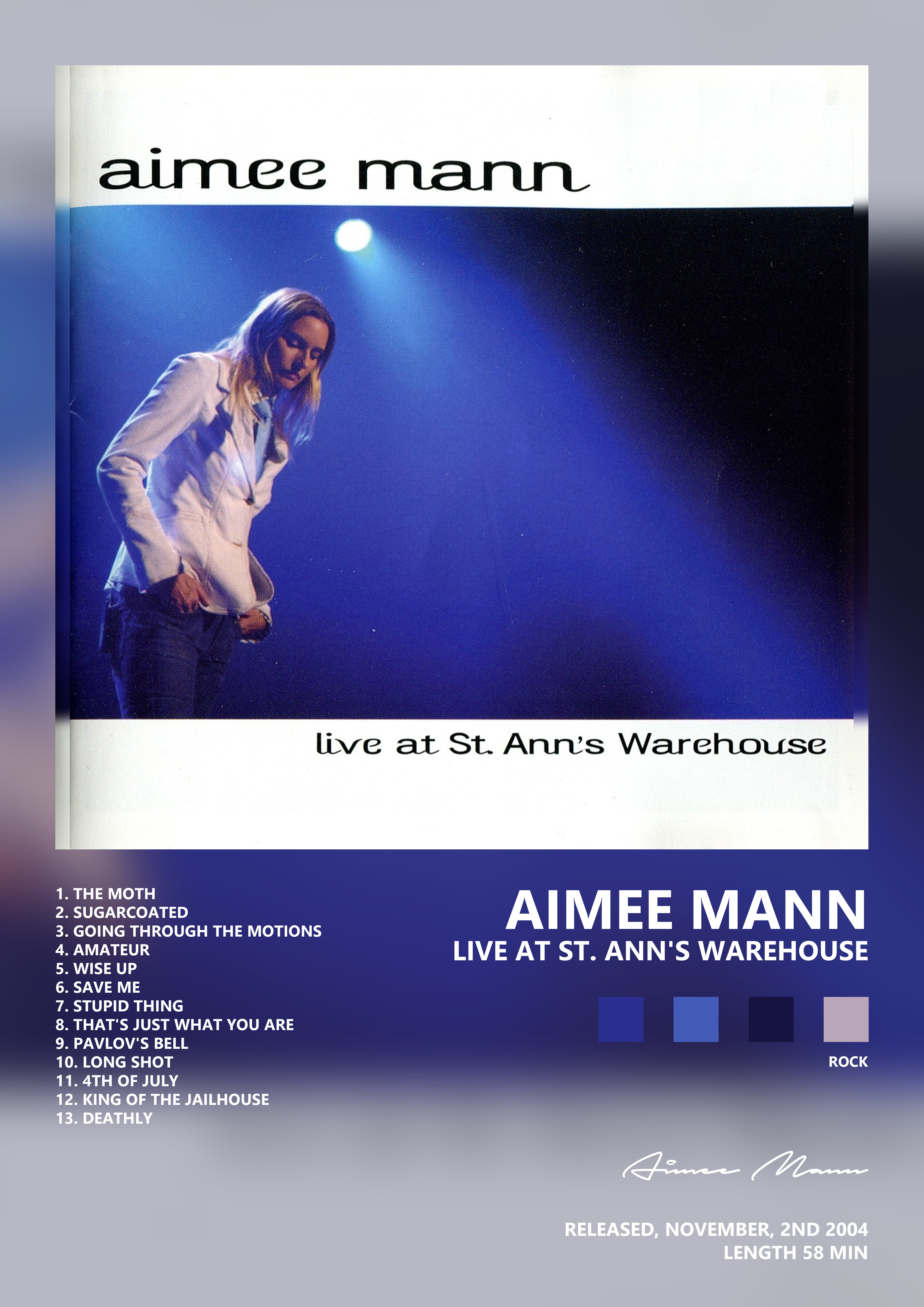 Music poster: Aimee Mann - Live at St Anns Warehouse
