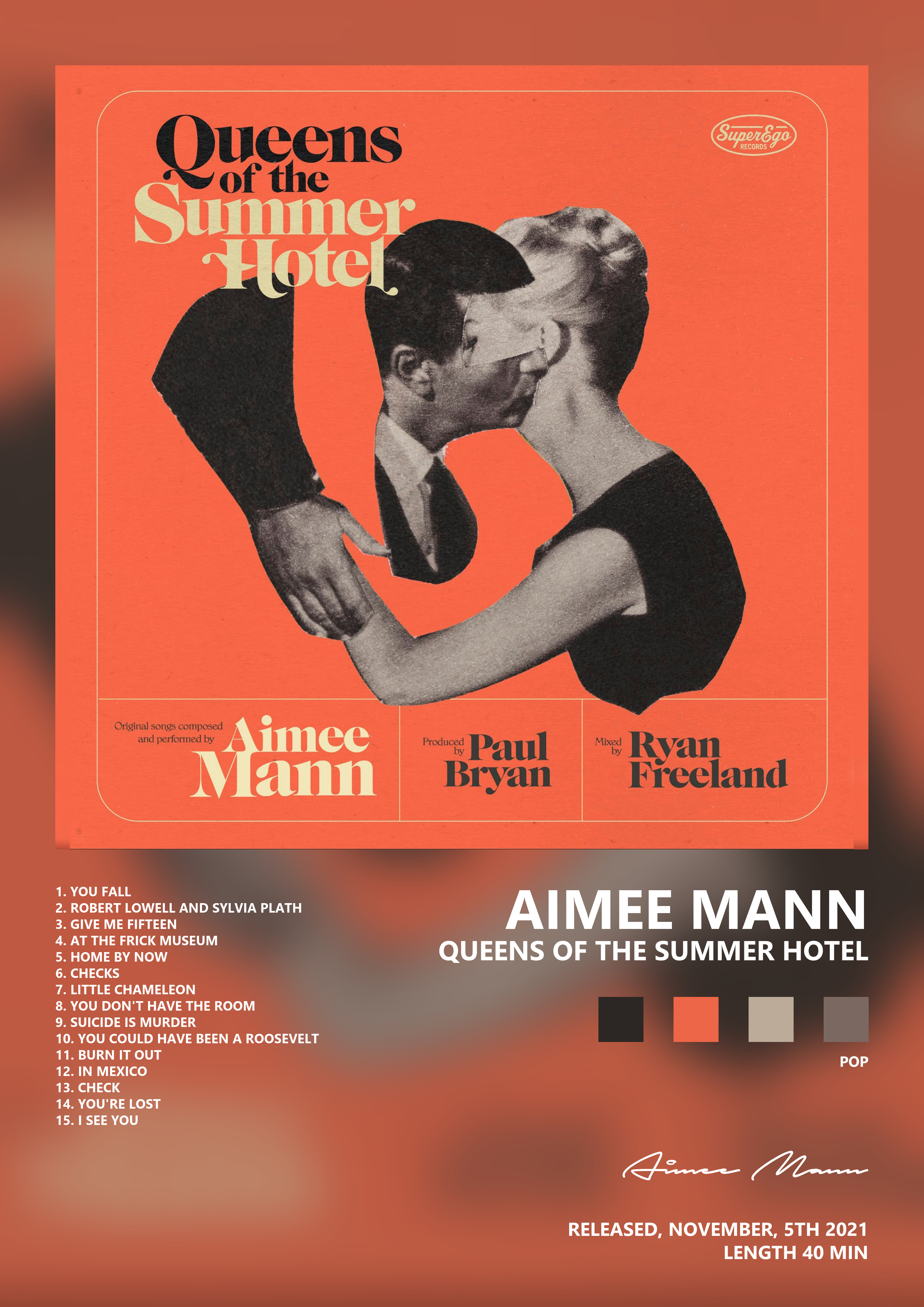 Music poster: Aimee Mann - Queens of the Summer Hotel