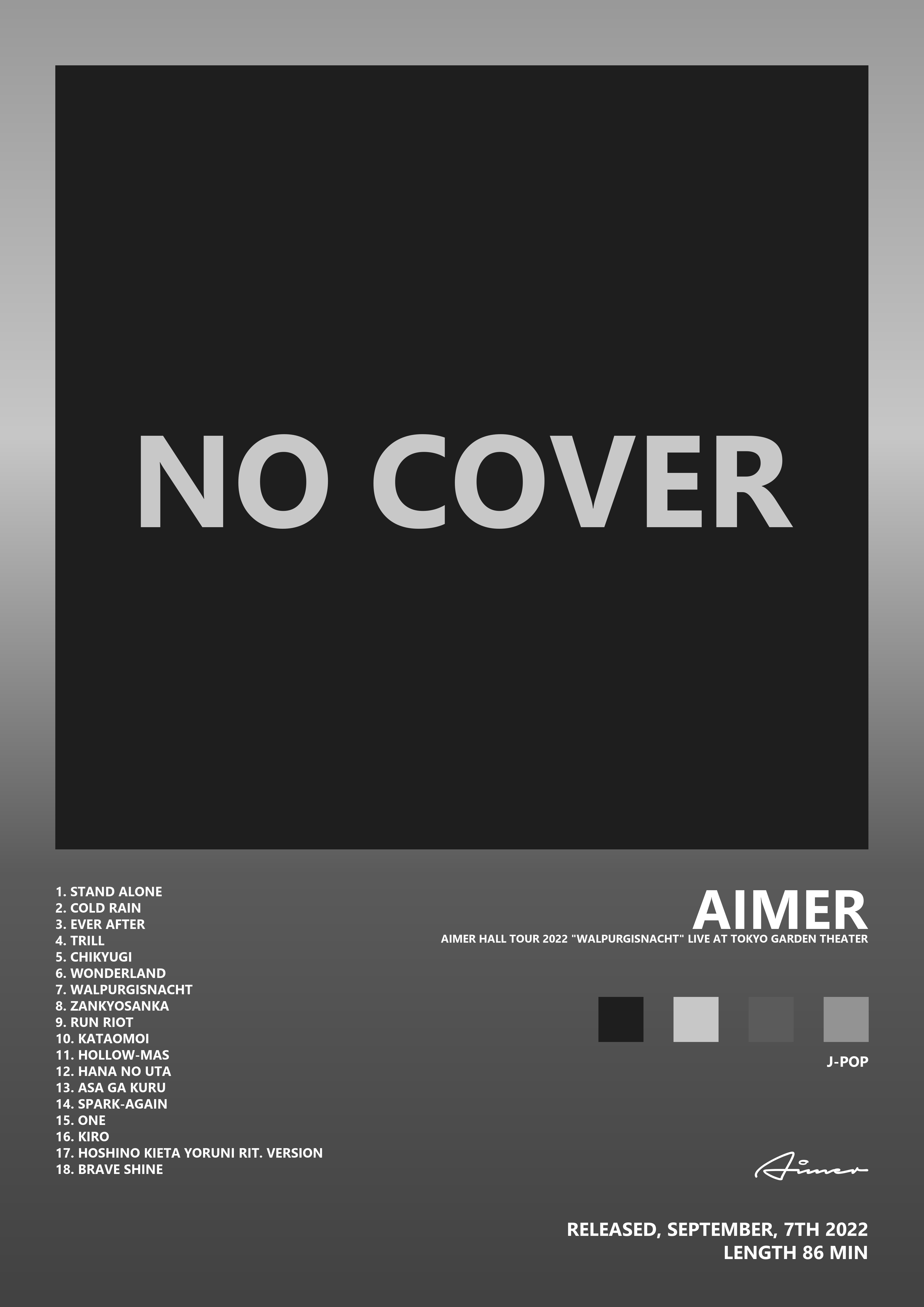 Music poster: Aimer - Aimer Hall Tour 2022 Walpurgisnacht Live at TOKYO GARDEN THEATER