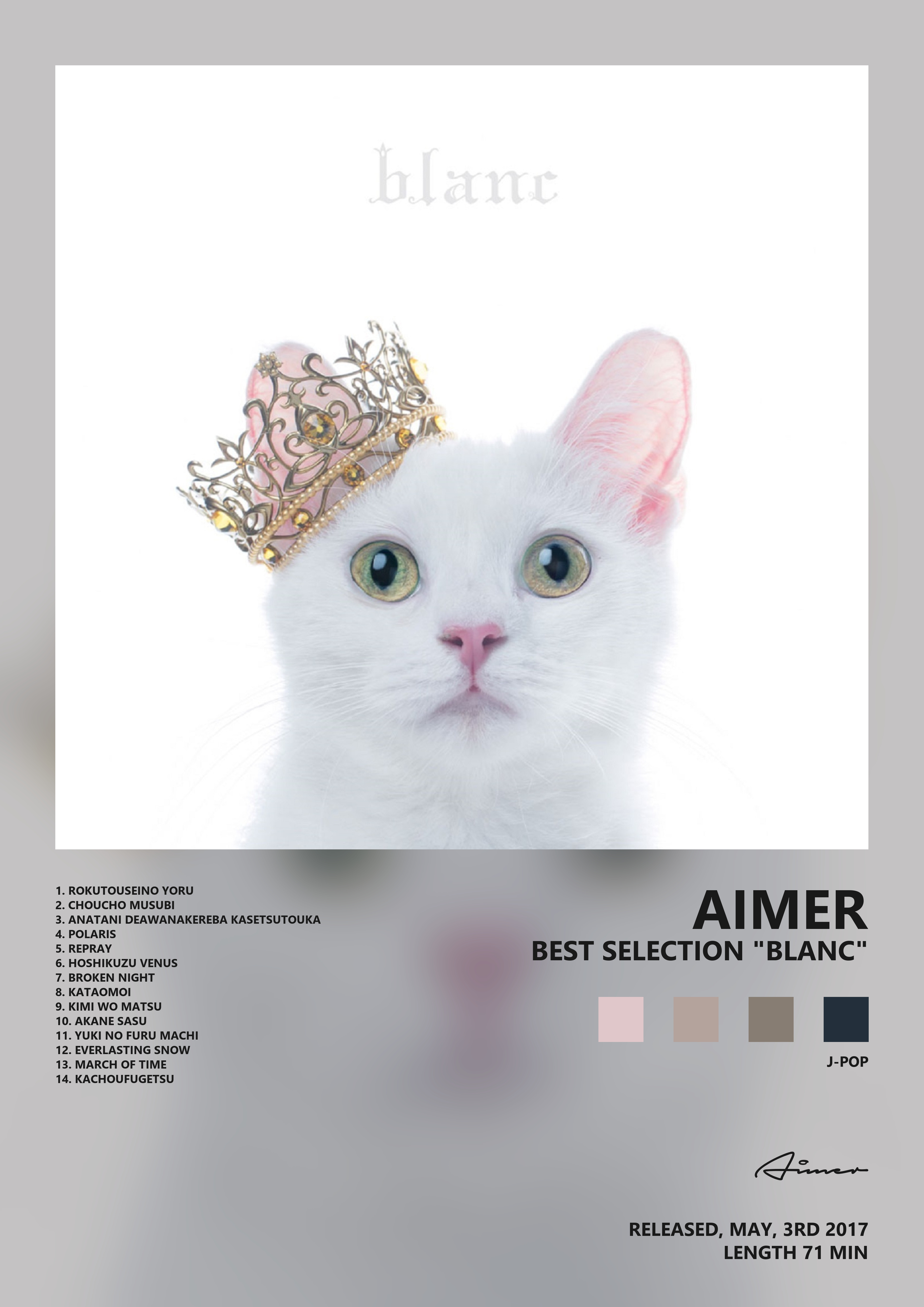Music poster: Aimer - BEST SELECTION blanc