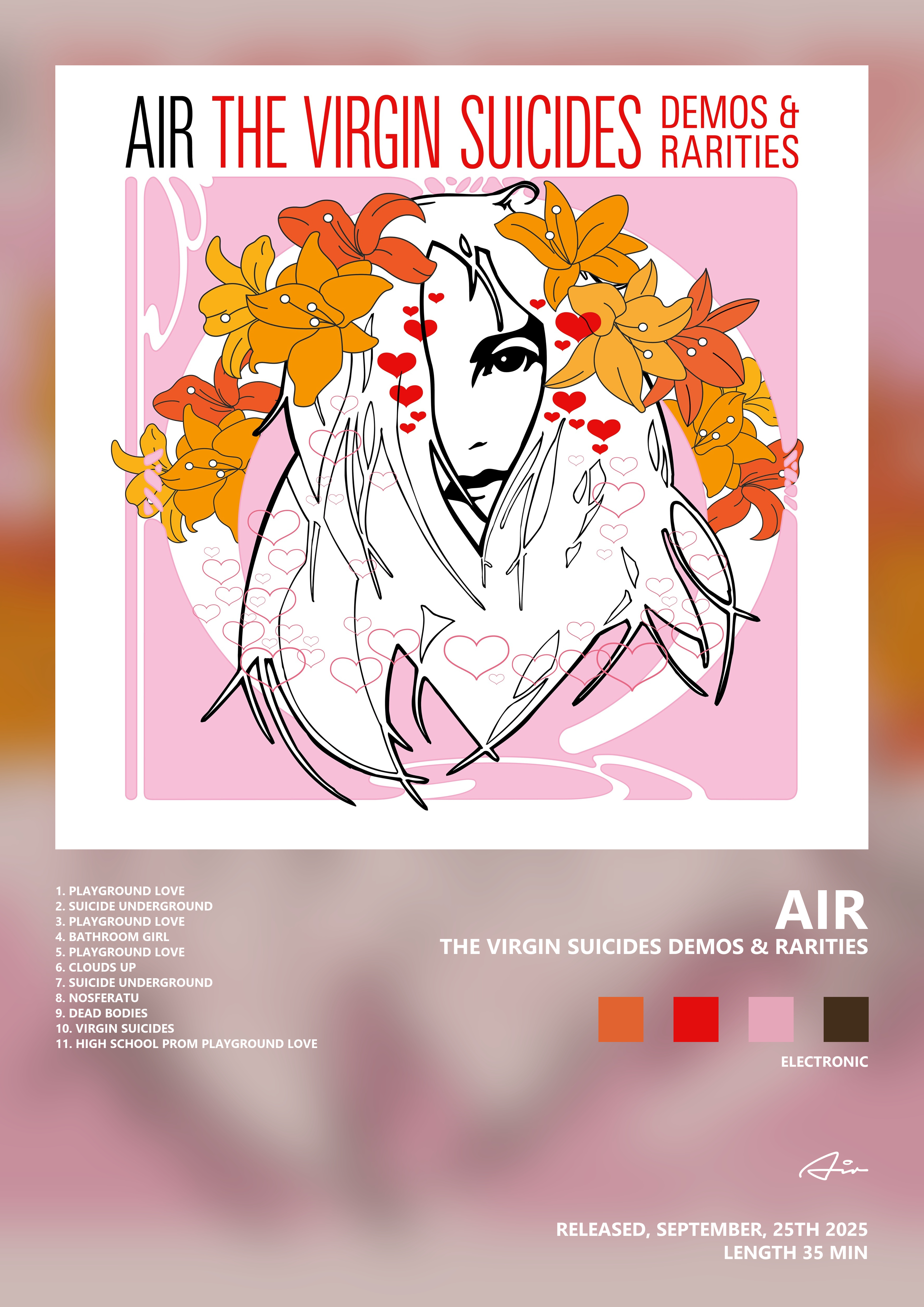 Music poster: Air - The Virgin Suicides Demos Rarities