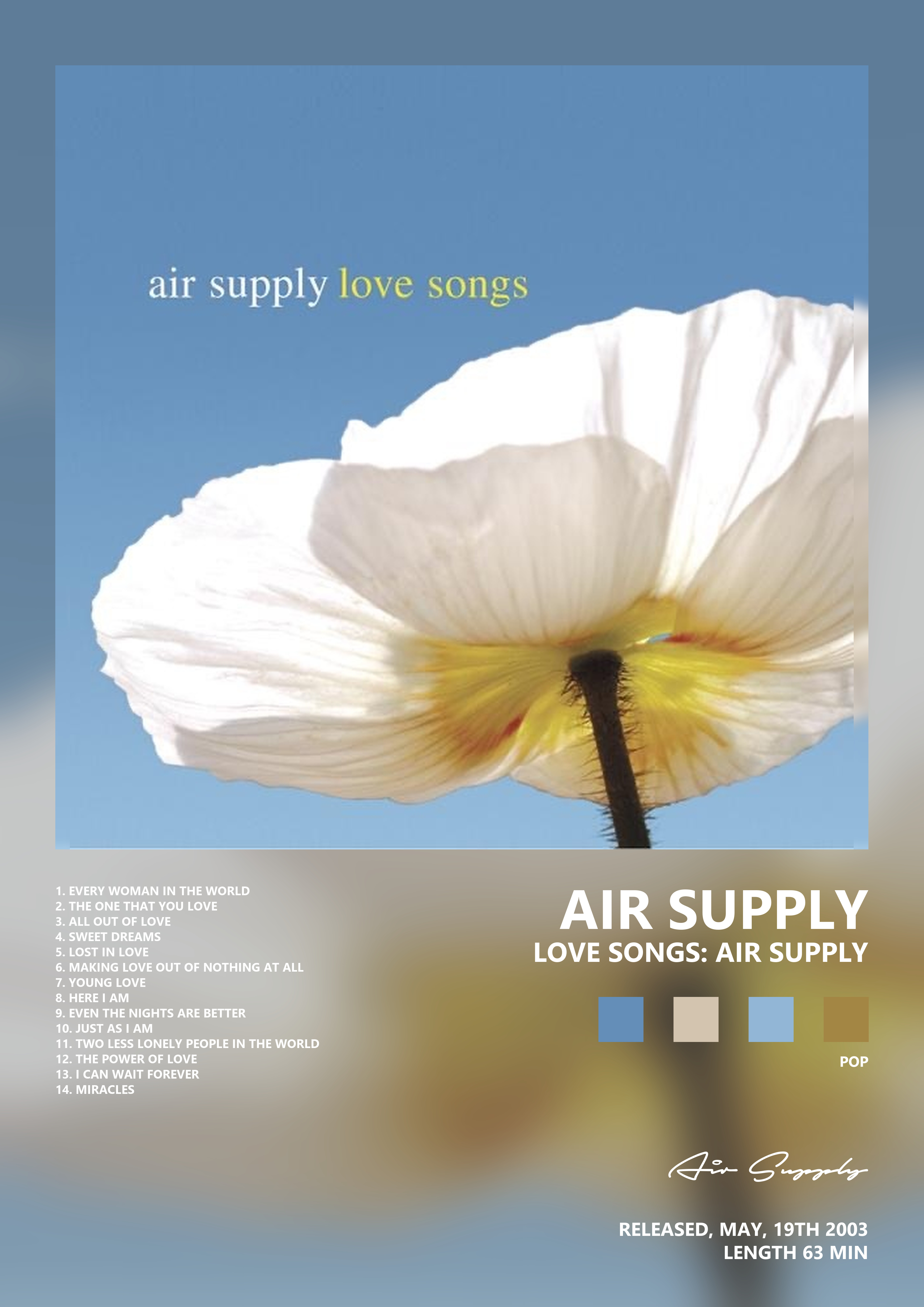 Music poster: Air Supply - Love Songs Air Supply