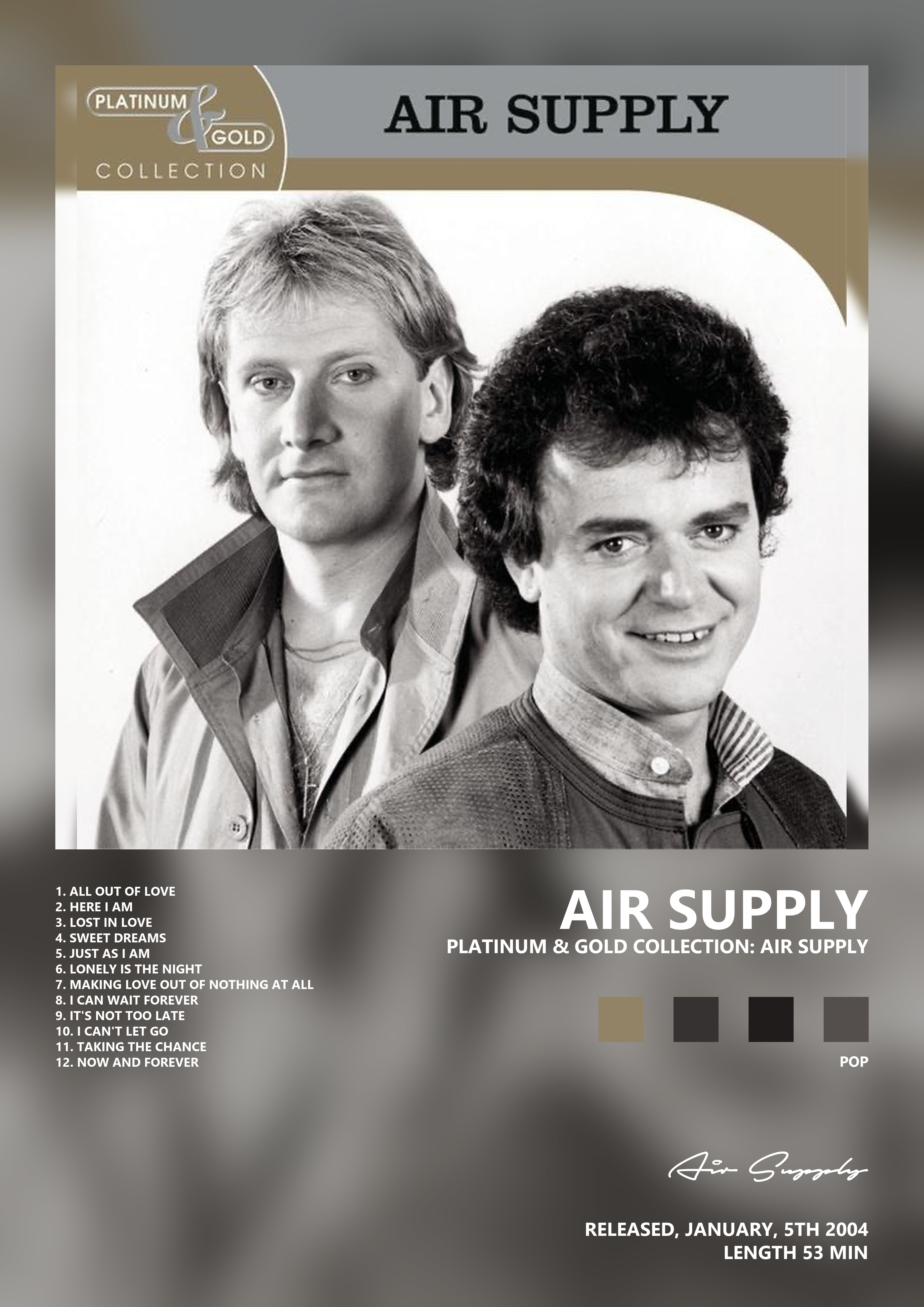 Music poster: Air Supply - Platinum Gold Collection Air Supply