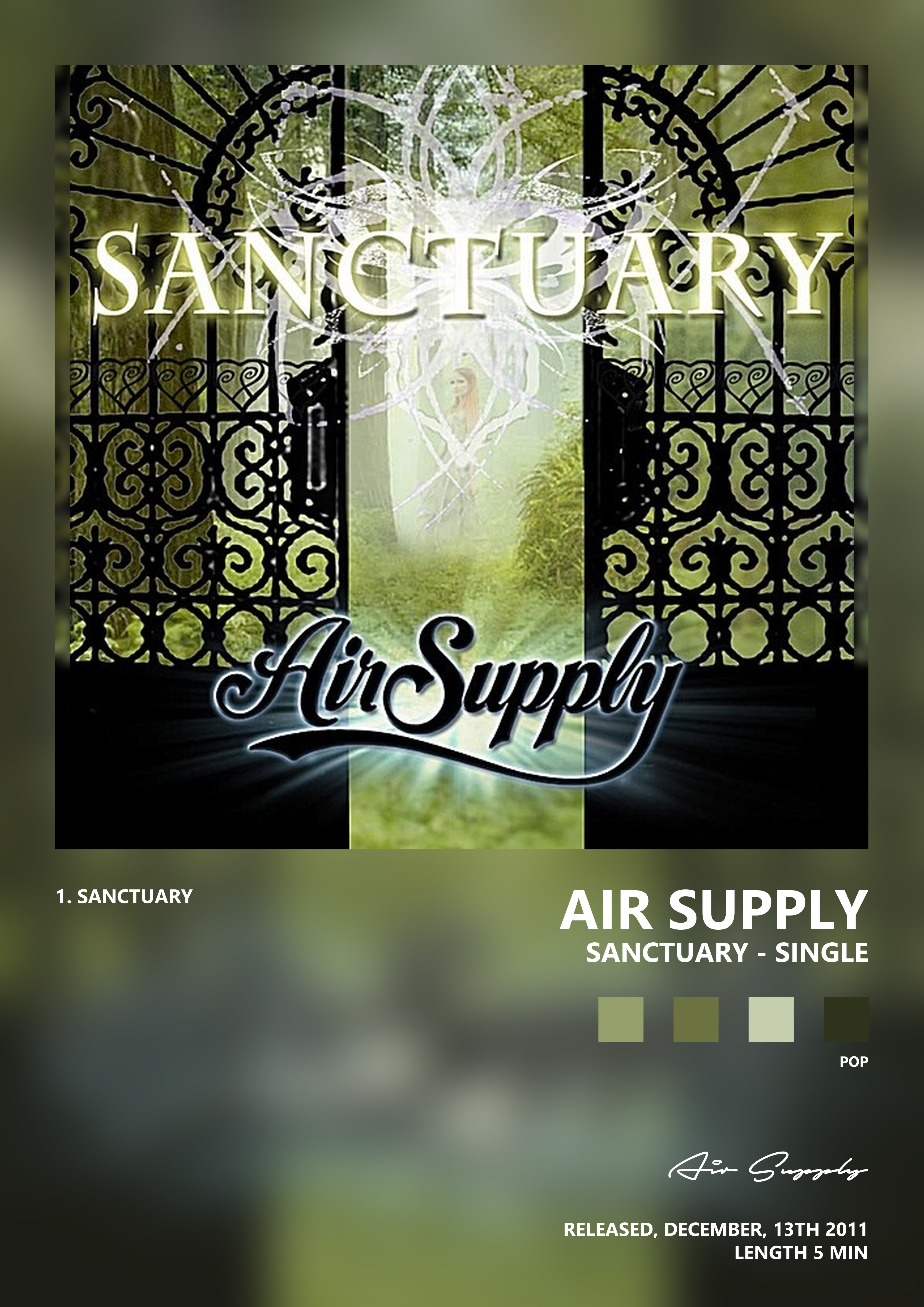 Music poster: Air Supply - Sanctuary - Single