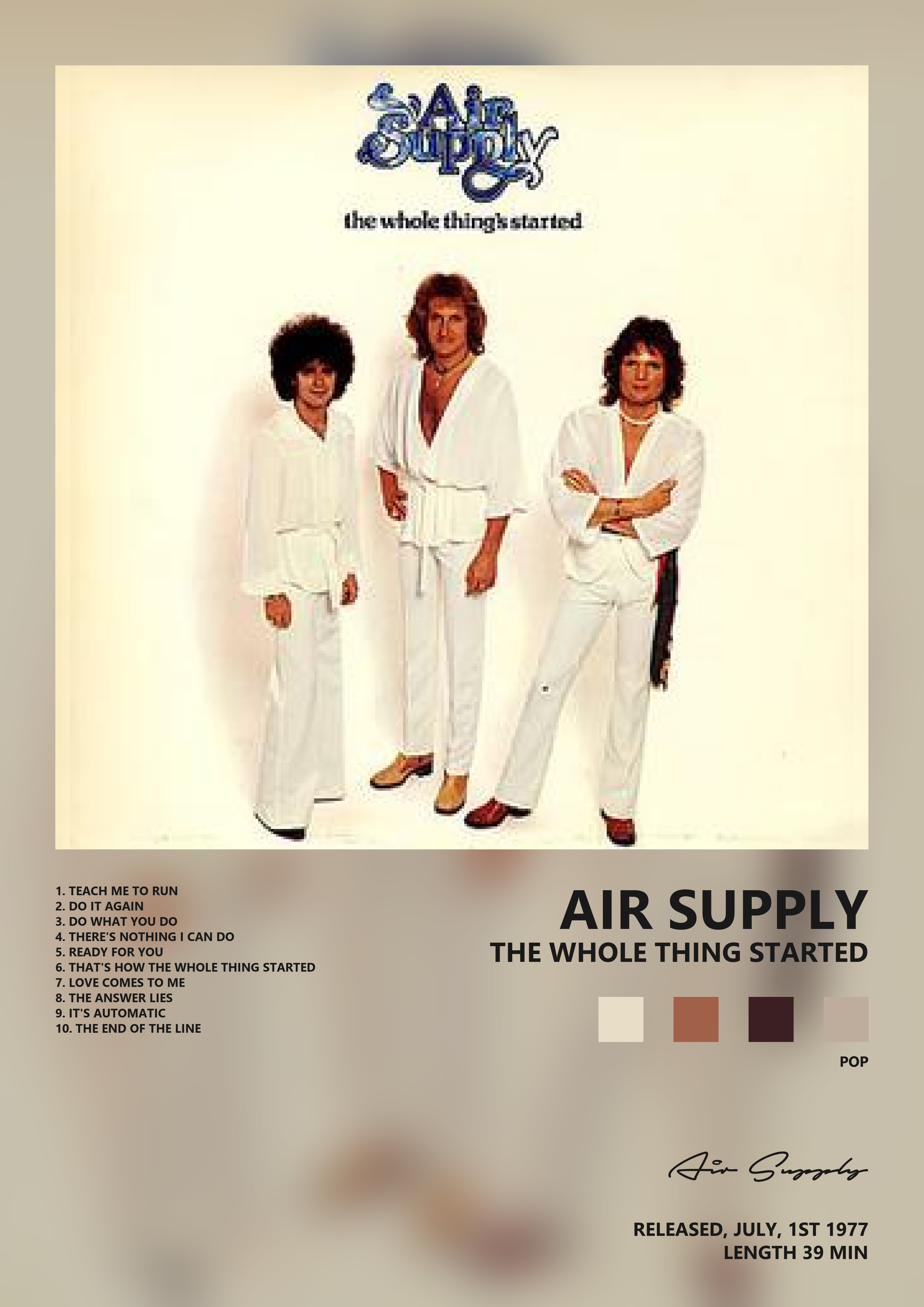 Music poster: Air Supply - The Whole Thing Started