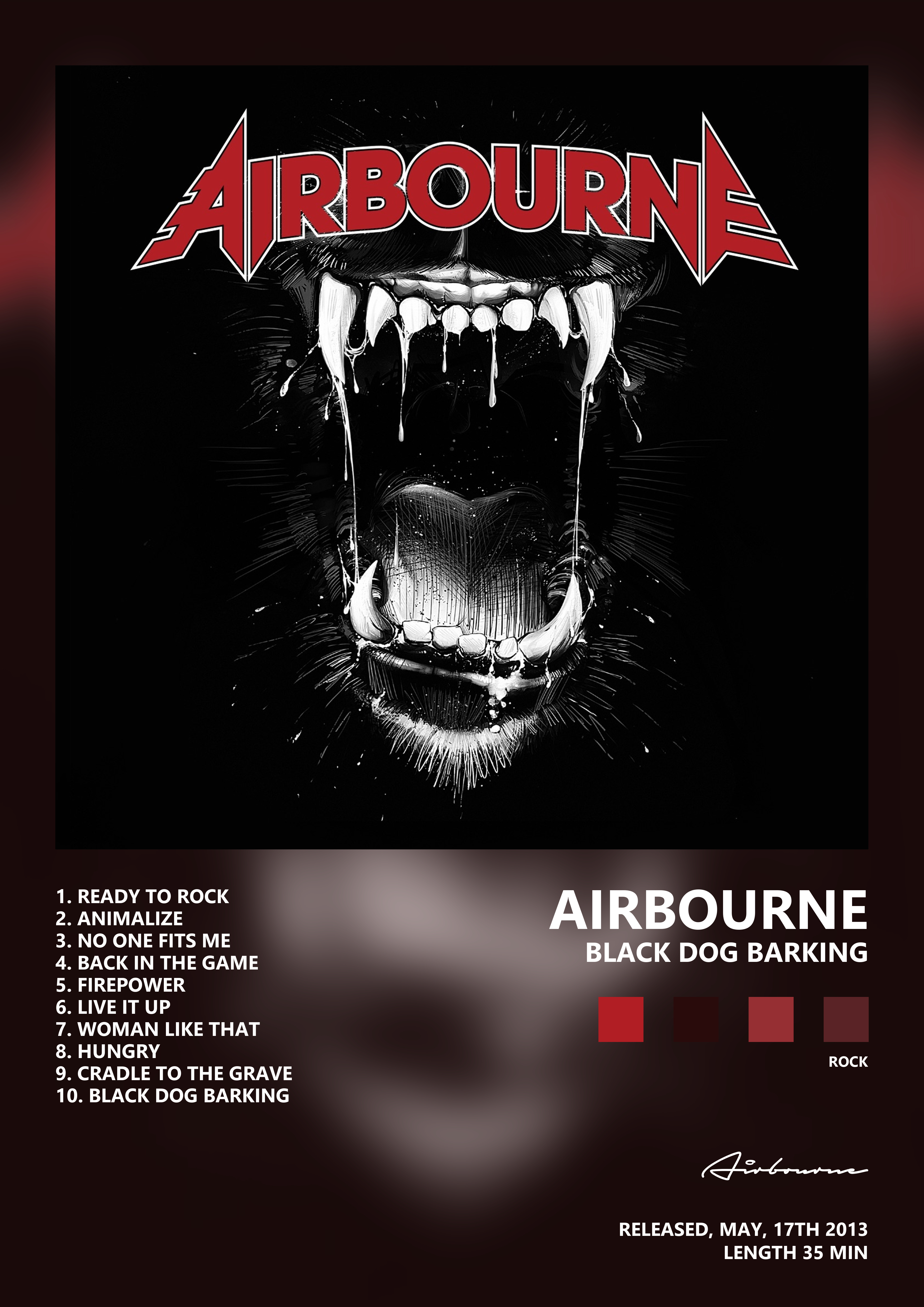 Music poster: Airbourne - Black Dog Barking