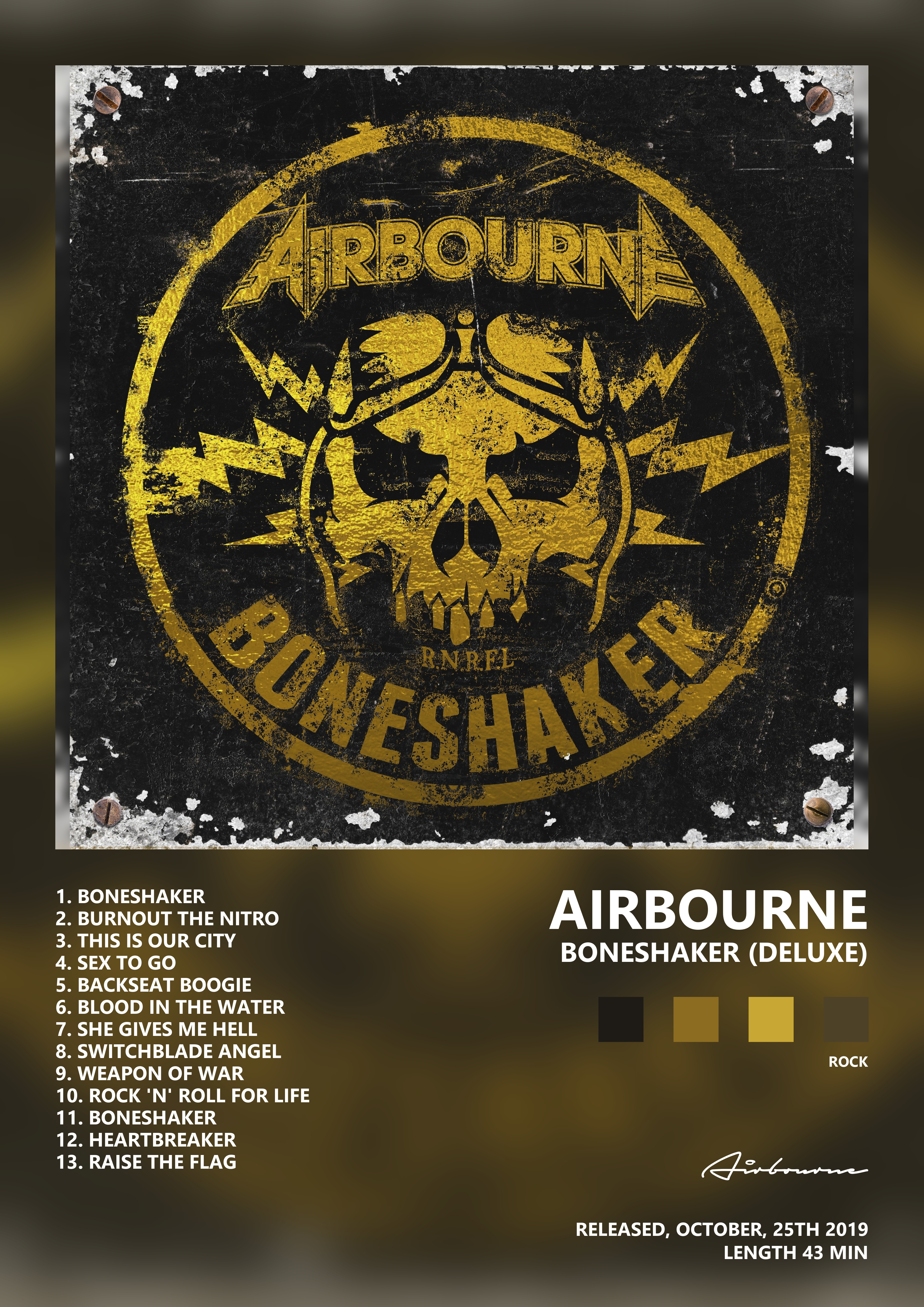 Music poster: Airbourne - Boneshaker Deluxe