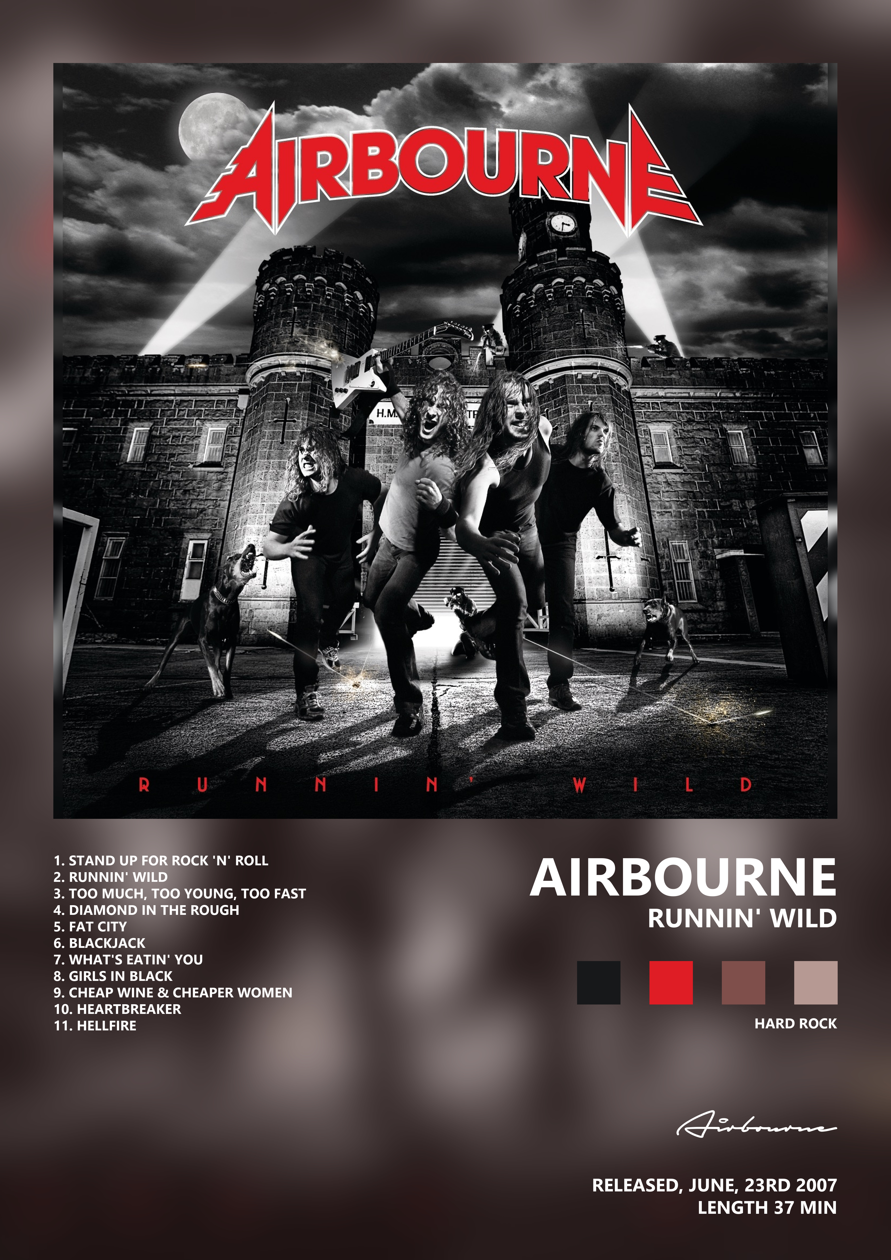 Music poster: Airbourne - Runnin Wild