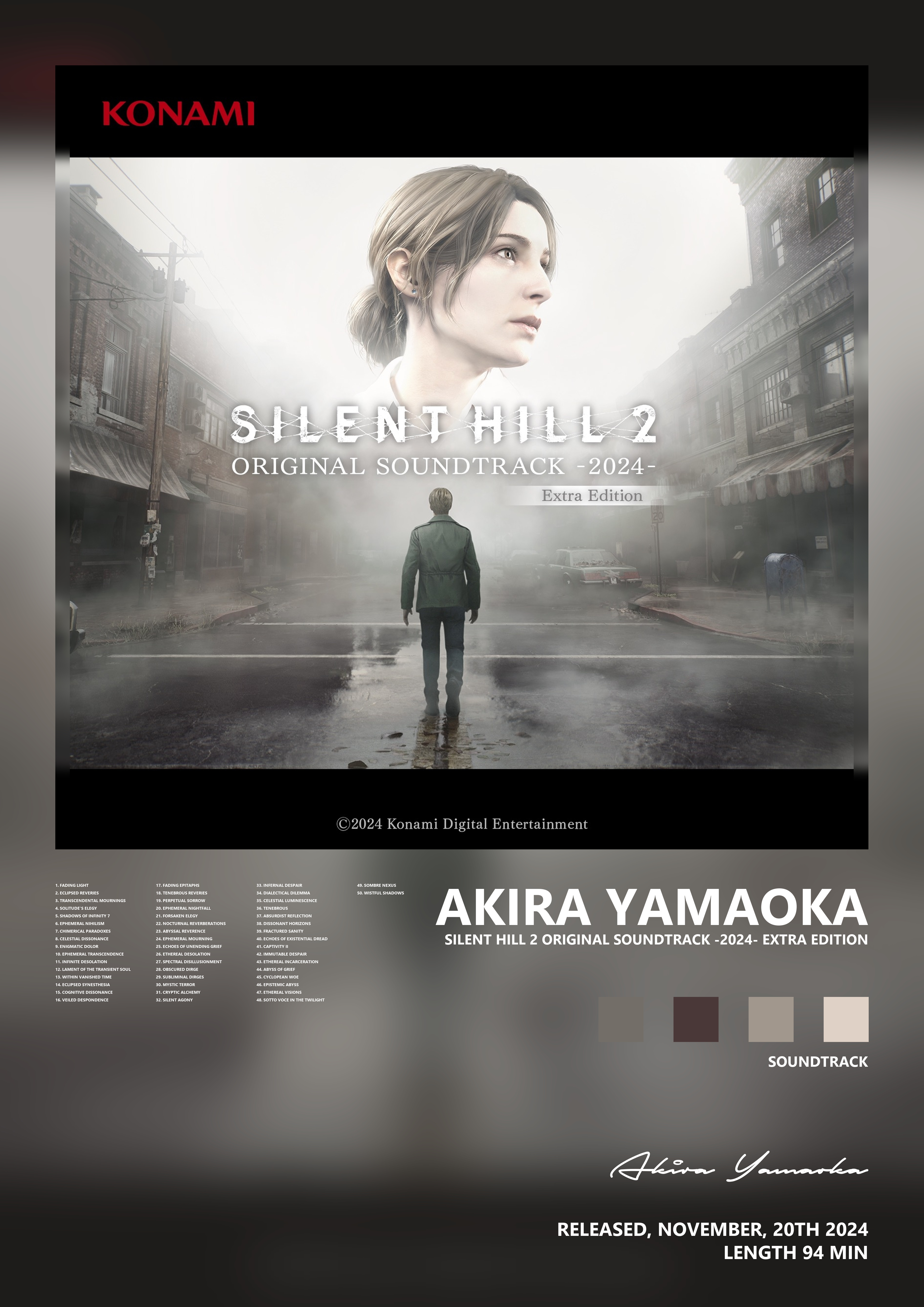 Music poster: Akira Yamaoka - SILENT HILL 2 ORIGINAL SOUNDTRACK -2024- Extra Edition