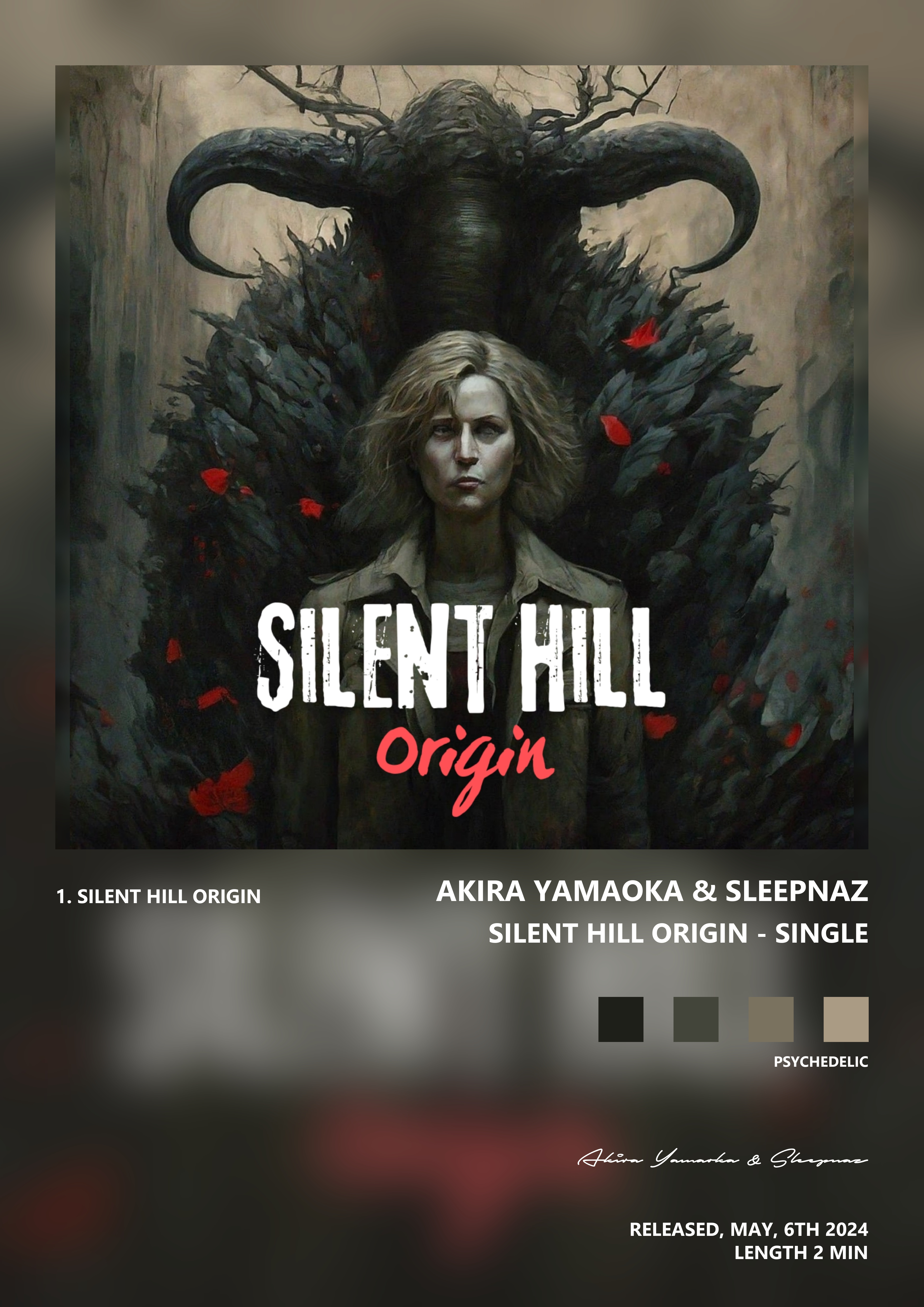 Music poster: Akira Yamaoka Sleepnaz - Silent Hill Origin - Single